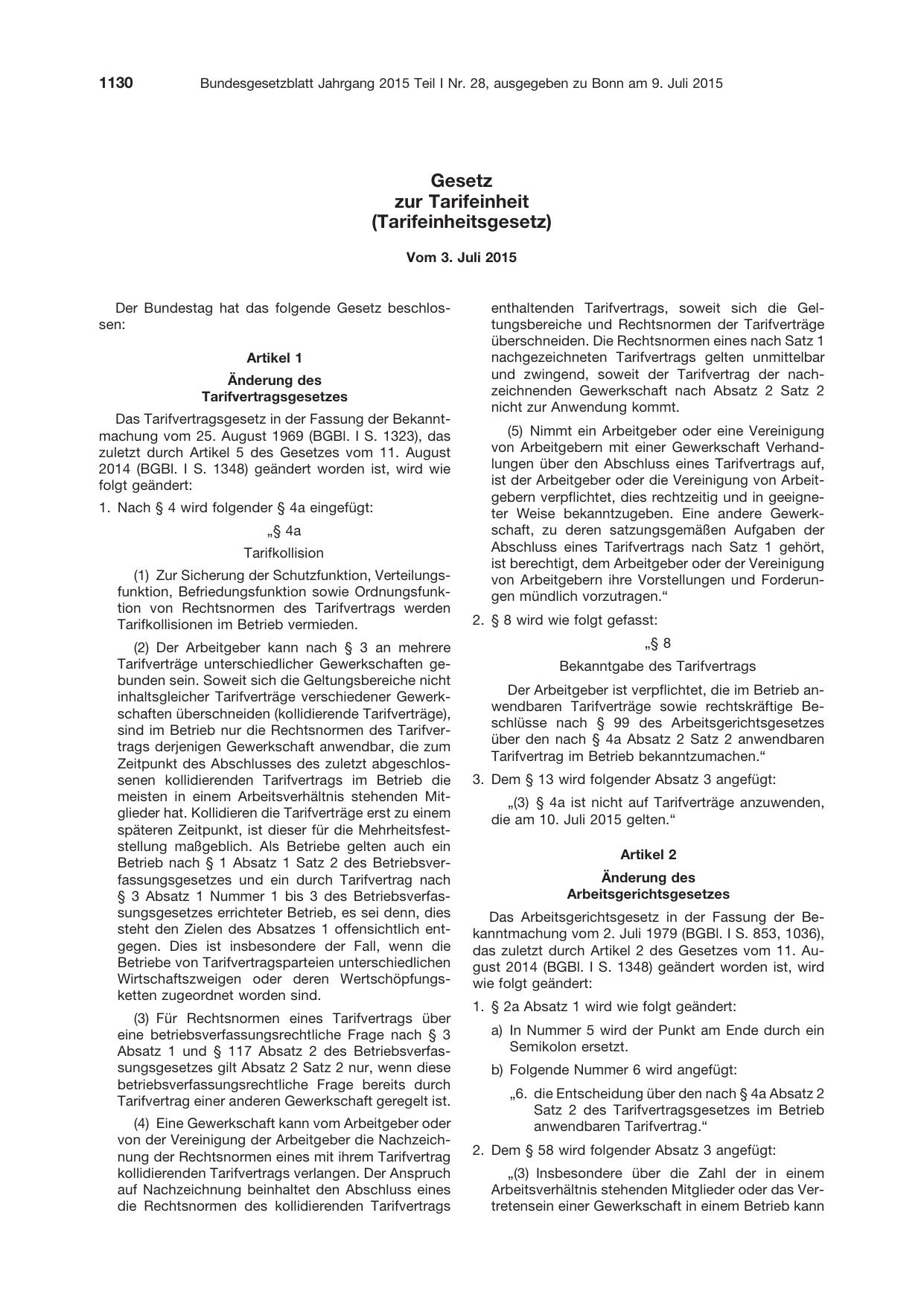 BGBl. 2015, Seite 1130 — Originalseite als Abbildung