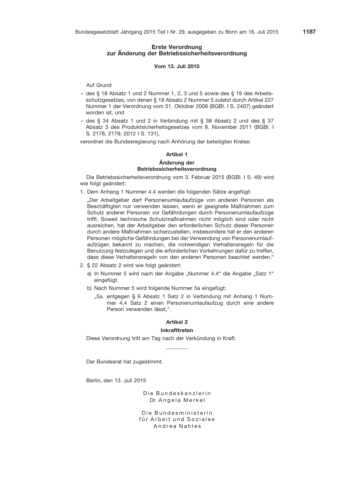 BGBl. 2015, Seite 1187 — Originalseite als Abbildung