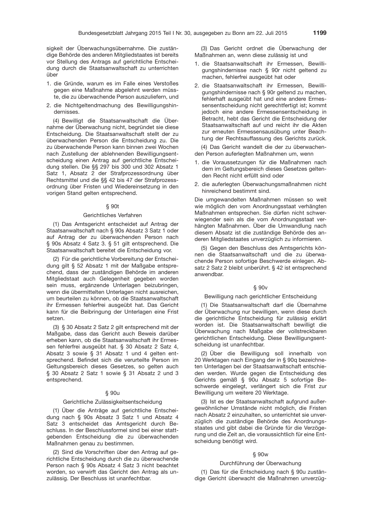 BGBl. 2015, Seite 1199 — Originalseite als Abbildung