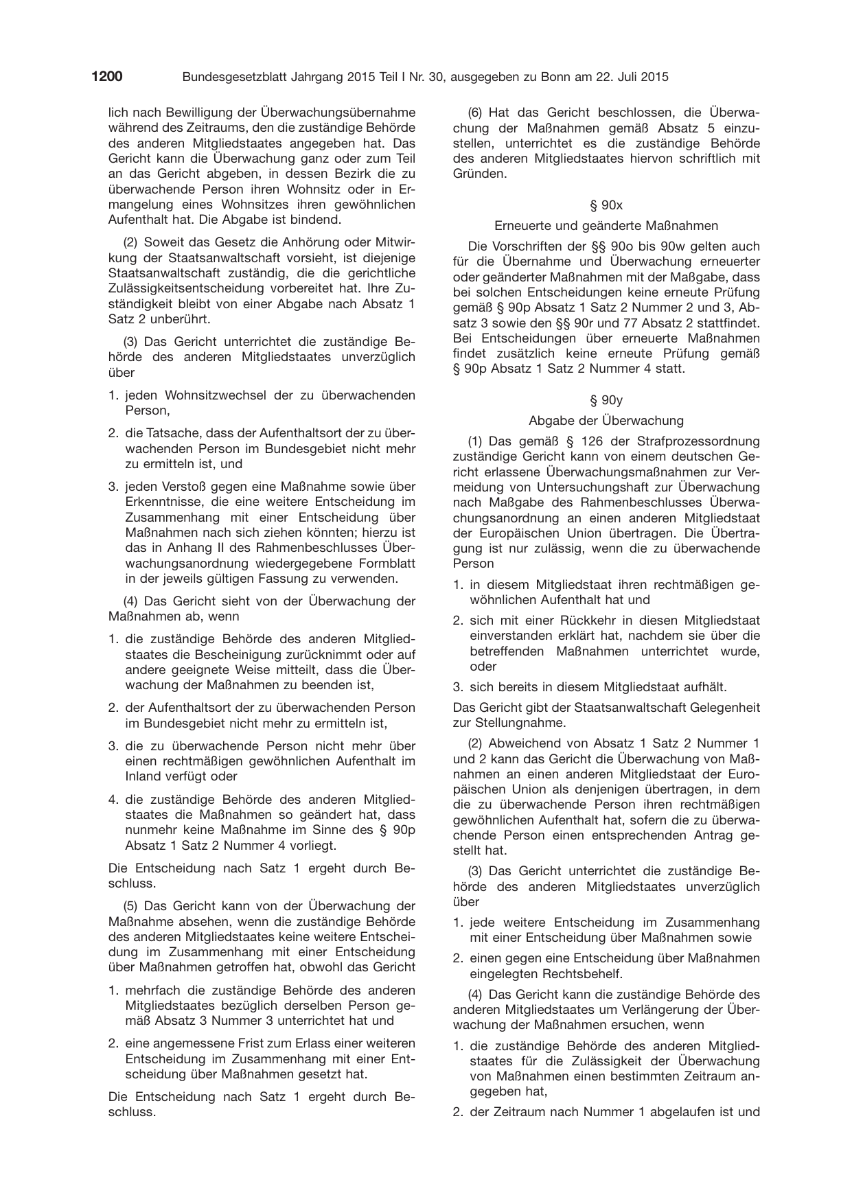 BGBl. 2015, Seite 1200 — Originalseite als Abbildung