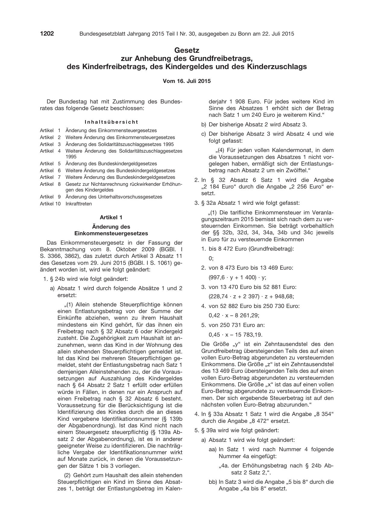 BGBl. 2015, Seite 1202 — Originalseite als Abbildung