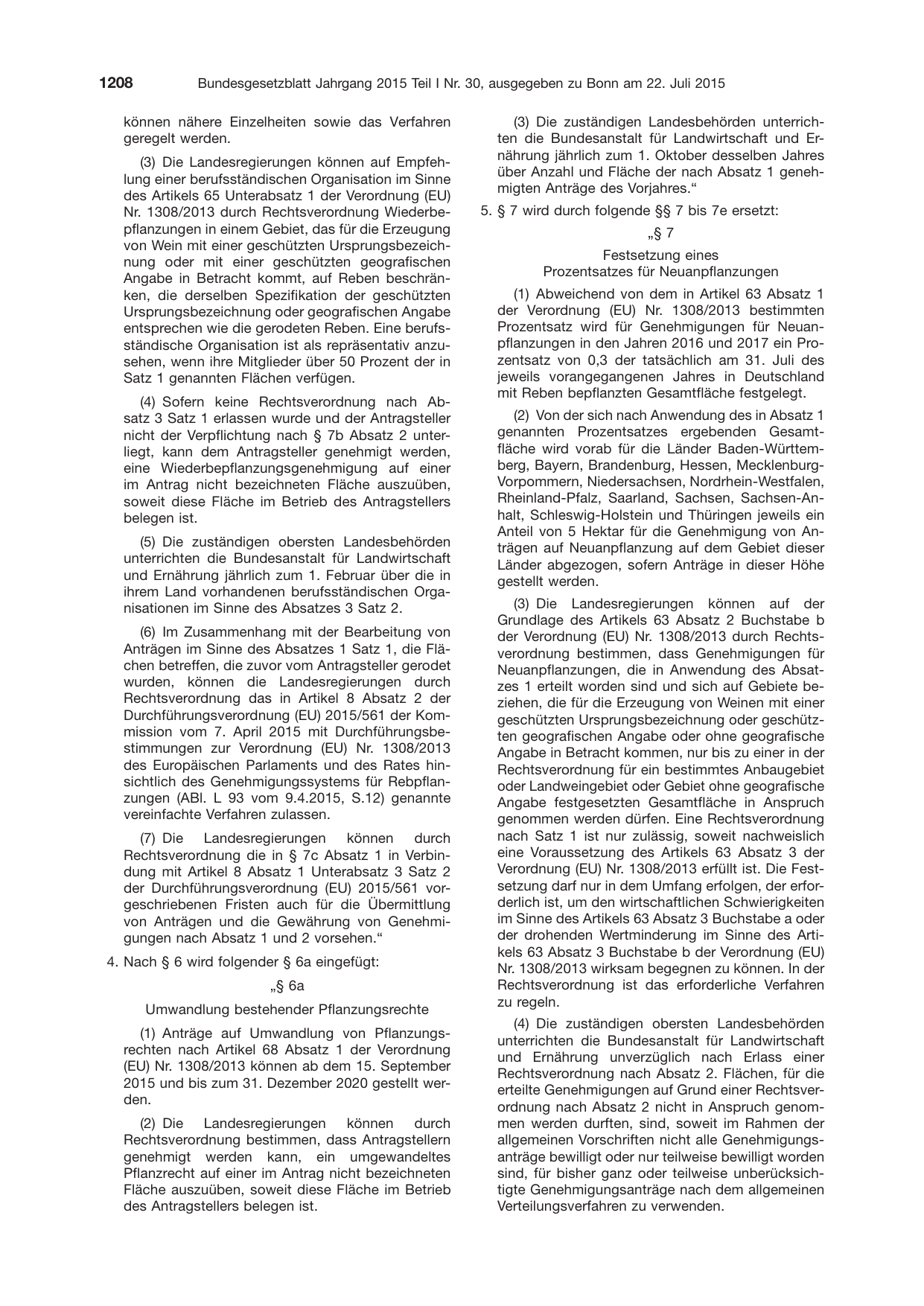 BGBl. 2015, Seite 1208 — Originalseite als Abbildung