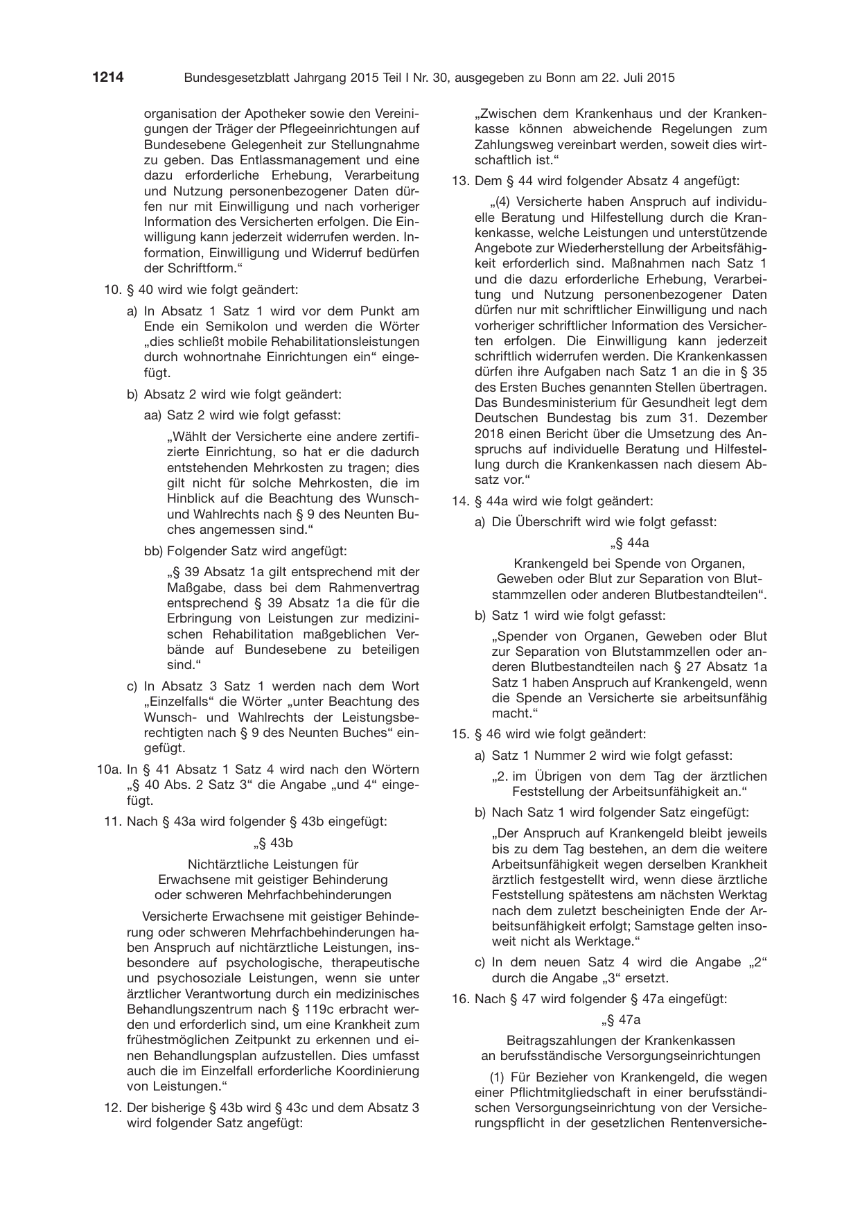 BGBl. 2015, Seite 1214 — Originalseite als Abbildung
