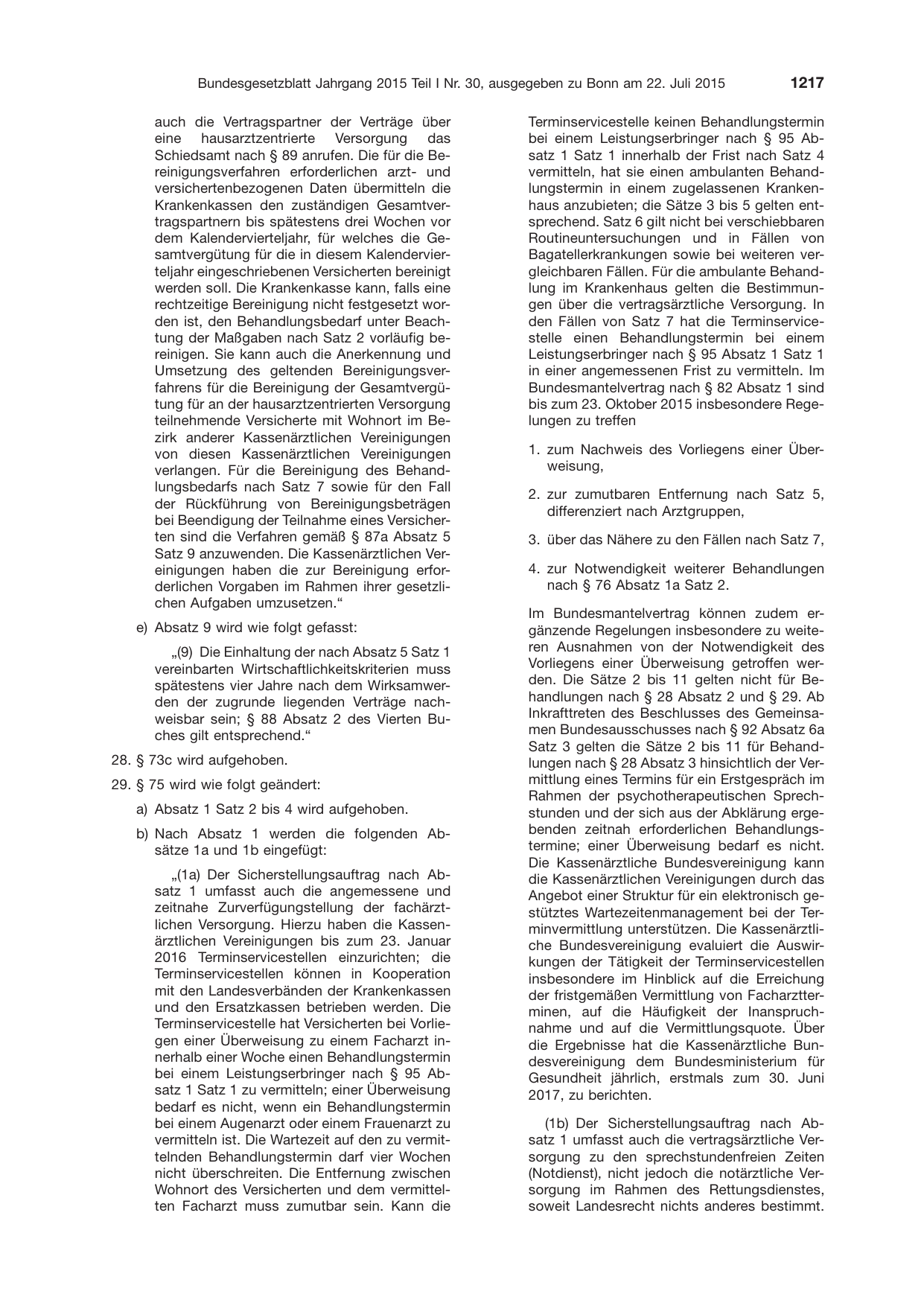 BGBl. 2015, Seite 1217 — Originalseite als Abbildung