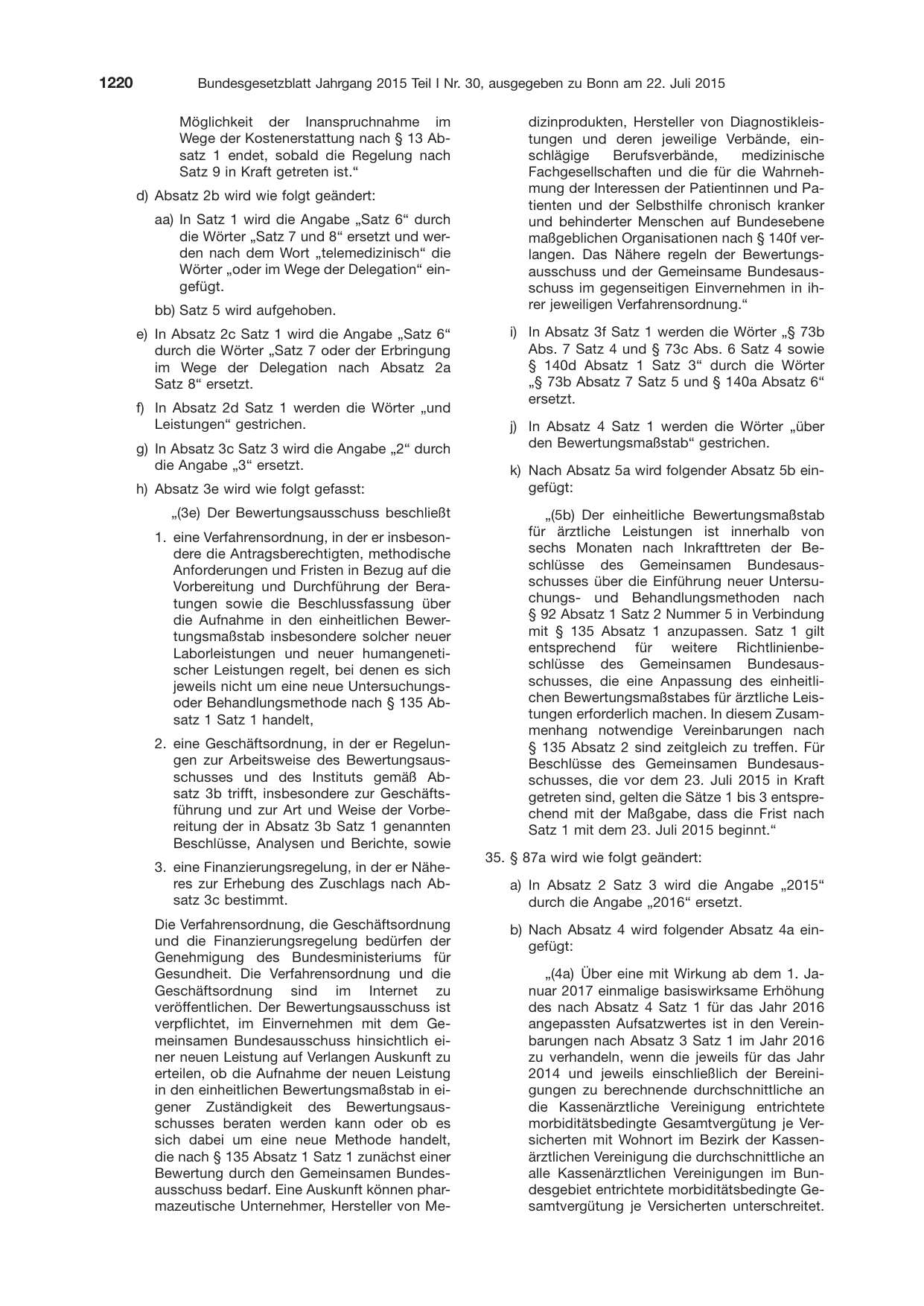 BGBl. 2015, Seite 1220 — Originalseite als Abbildung