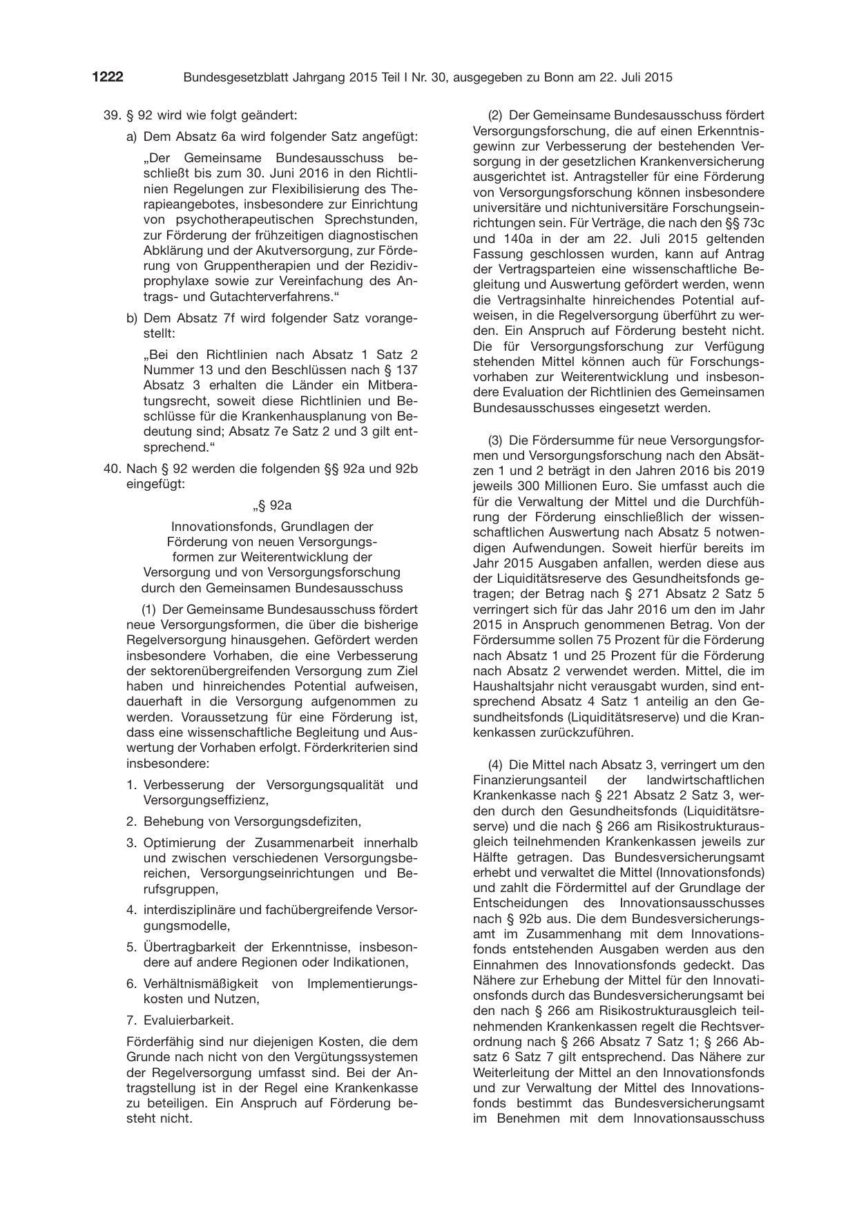 BGBl. 2015, Seite 1222 — Originalseite als Abbildung