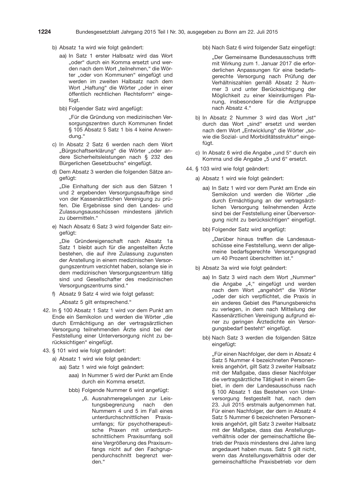 BGBl. 2015, Seite 1224 — Originalseite als Abbildung