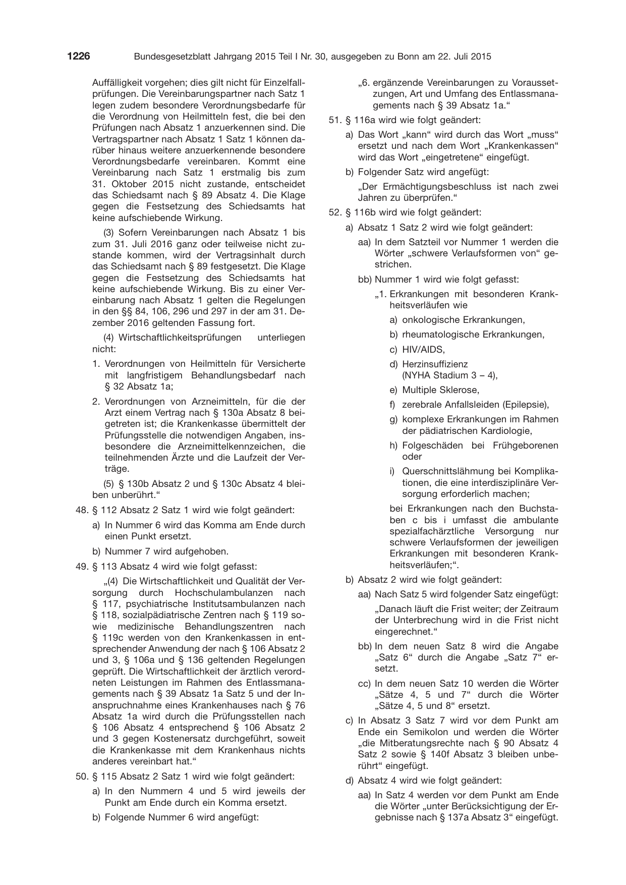BGBl. 2015, Seite 1226 — Originalseite als Abbildung