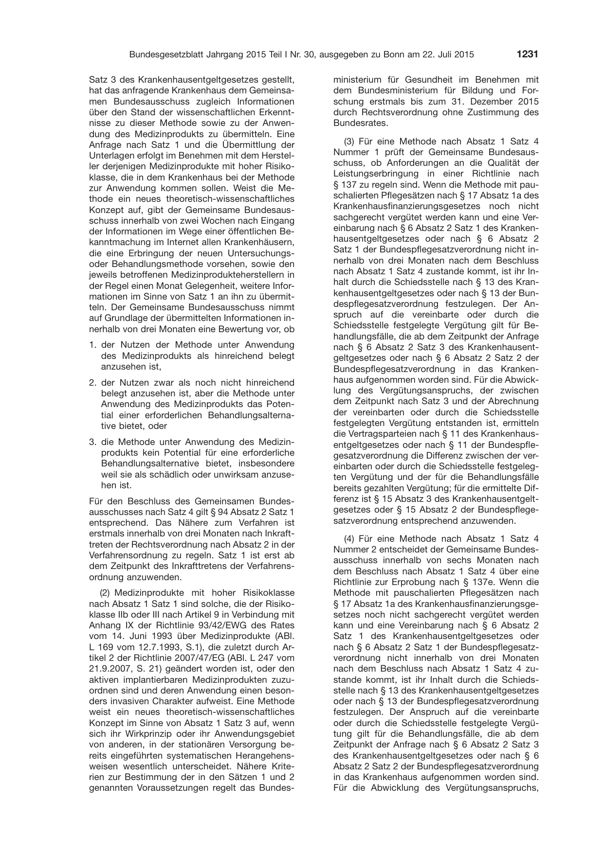 BGBl. 2015, Seite 1231 — Originalseite als Abbildung