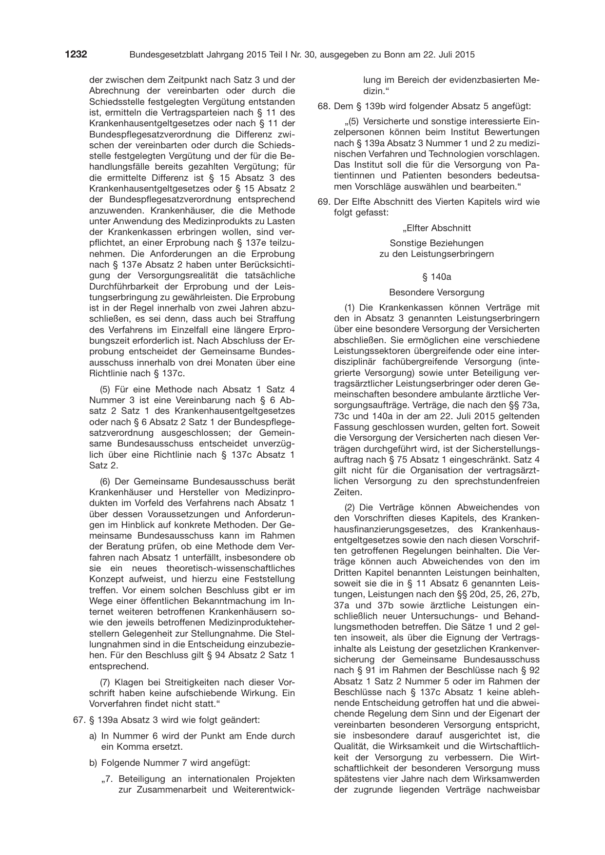 BGBl. 2015, Seite 1232 — Originalseite als Abbildung