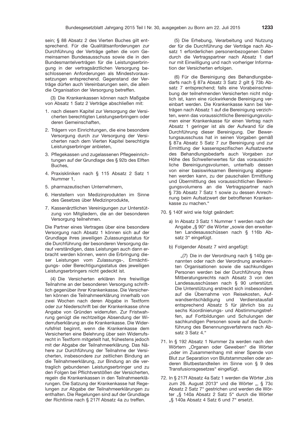 BGBl. 2015, Seite 1233 — Originalseite als Abbildung