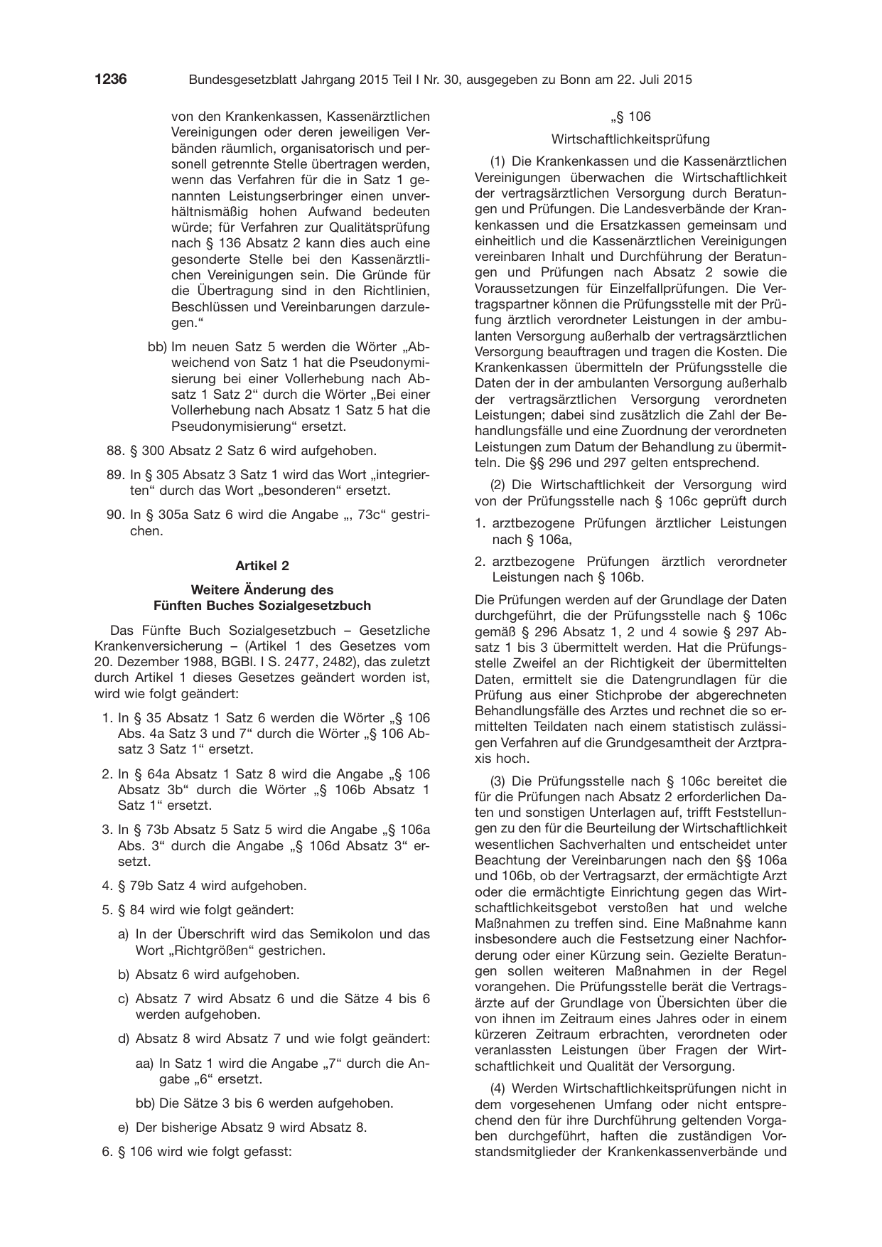 BGBl. 2015, Seite 1236 — Originalseite als Abbildung