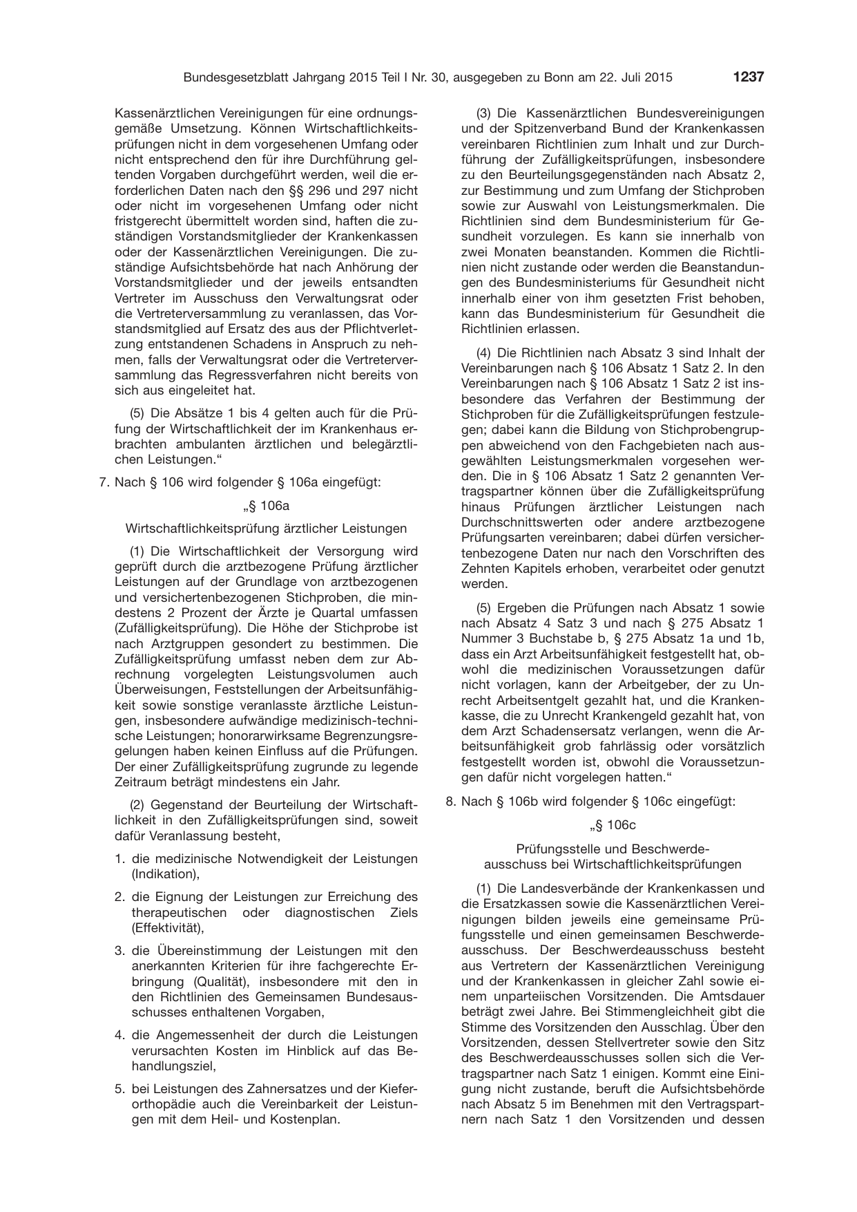 BGBl. 2015, Seite 1237 — Originalseite als Abbildung