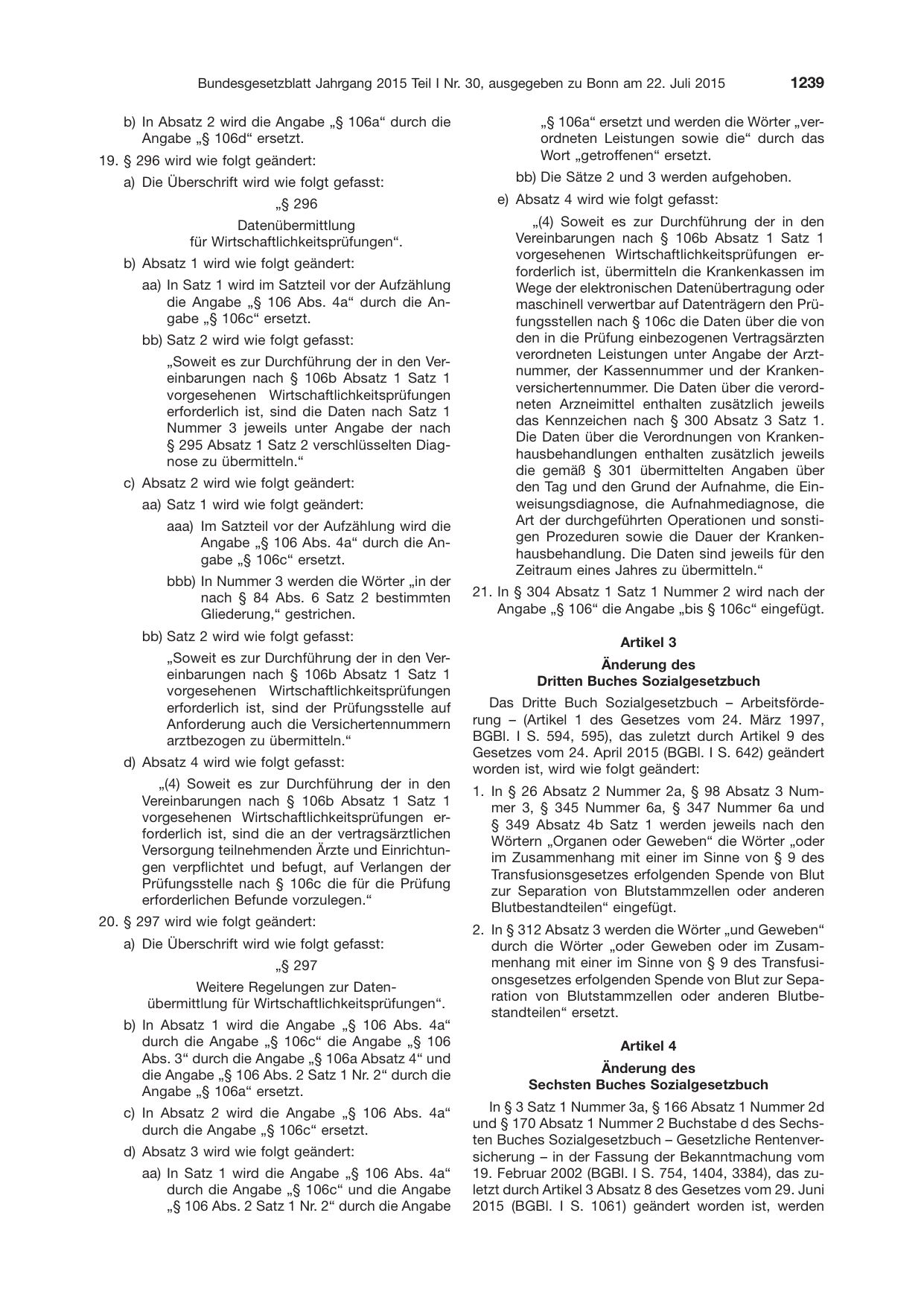 BGBl. 2015, Seite 1239 — Originalseite als Abbildung