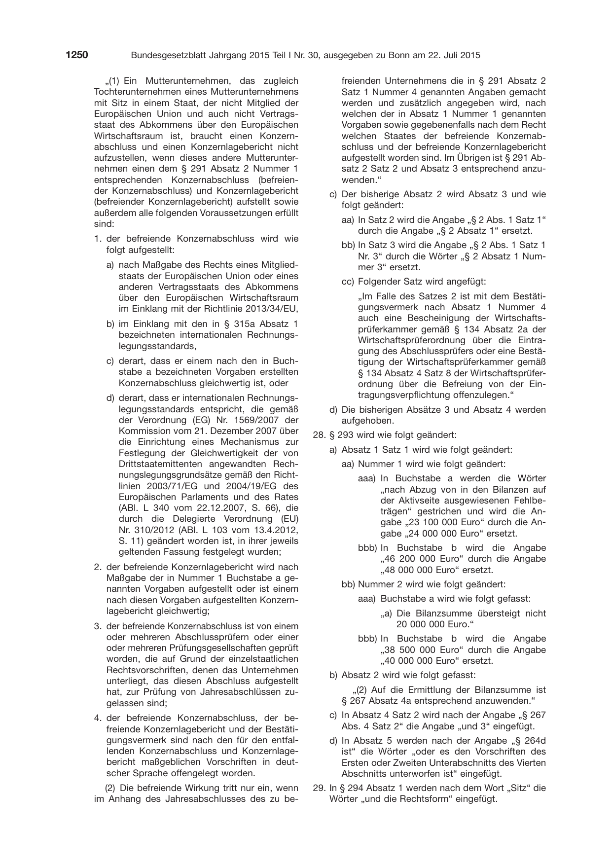 BGBl. 2015, Seite 1250 — Originalseite als Abbildung
