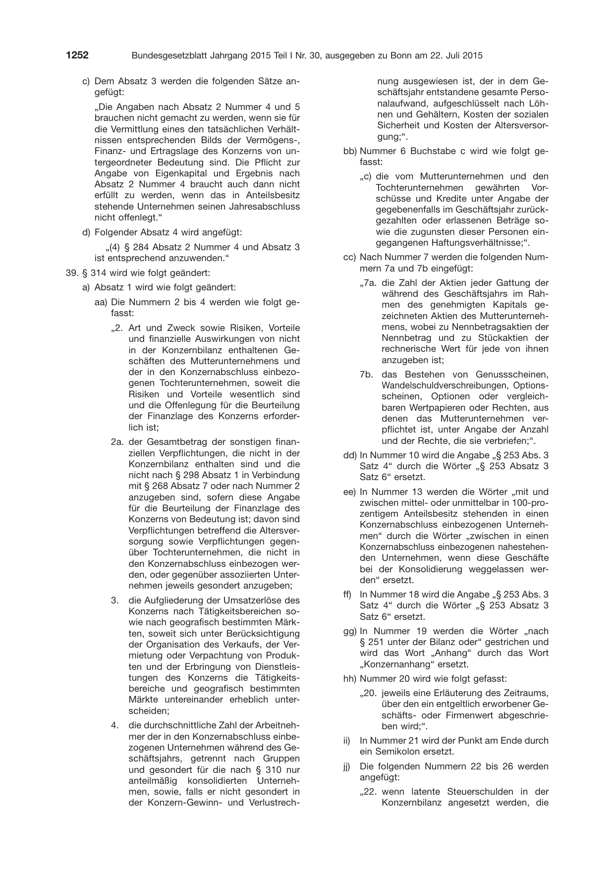 BGBl. 2015, Seite 1252 — Originalseite als Abbildung