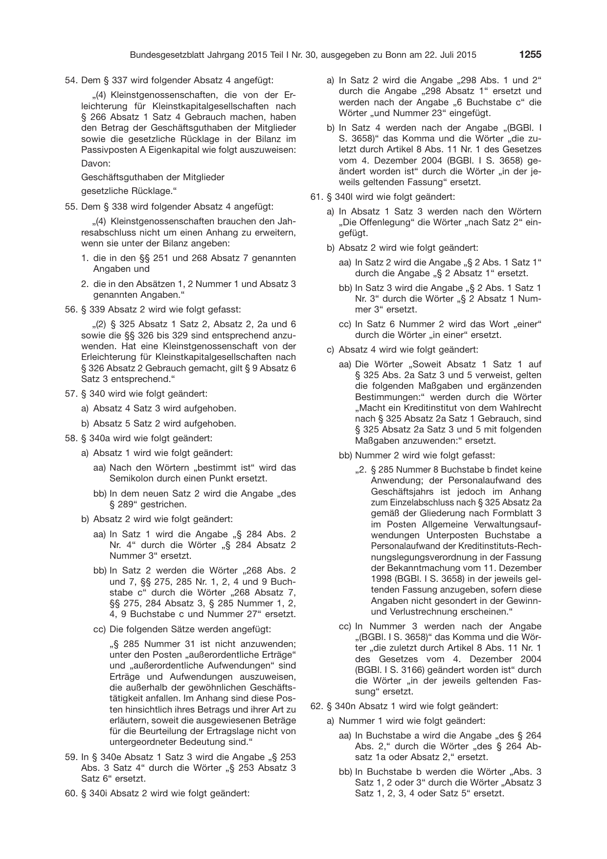 BGBl. 2015, Seite 1255 — Originalseite als Abbildung