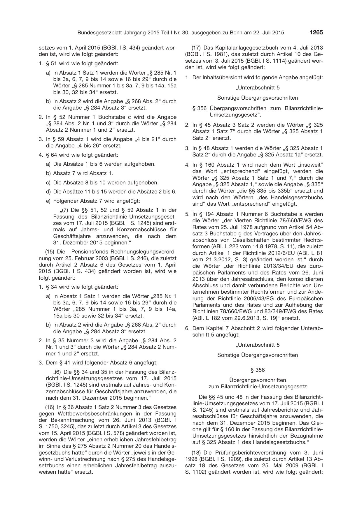 BGBl. 2015, Seite 1265 — Originalseite als Abbildung