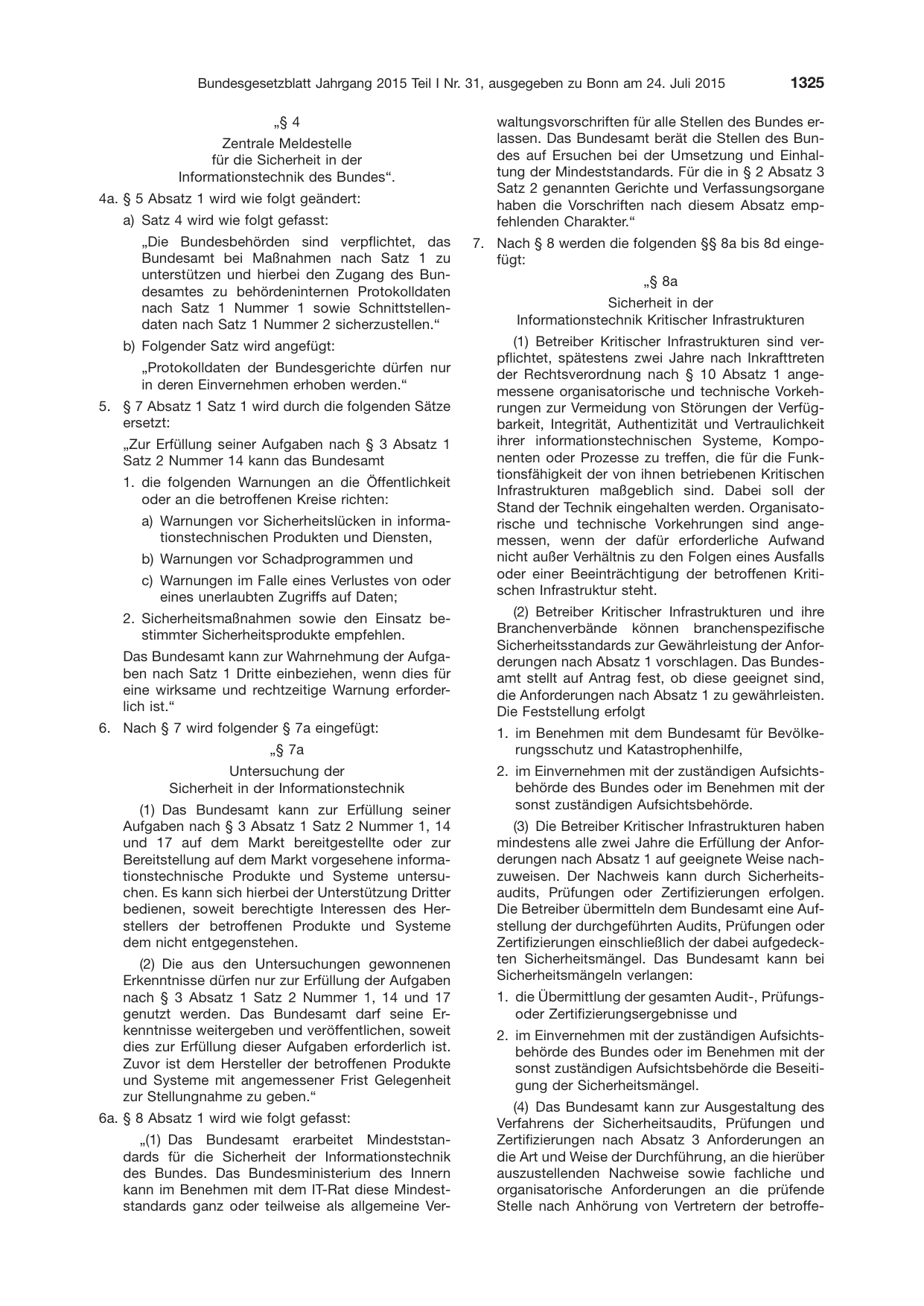 BGBl. 2015, Seite 1325 — Originalseite als Abbildung