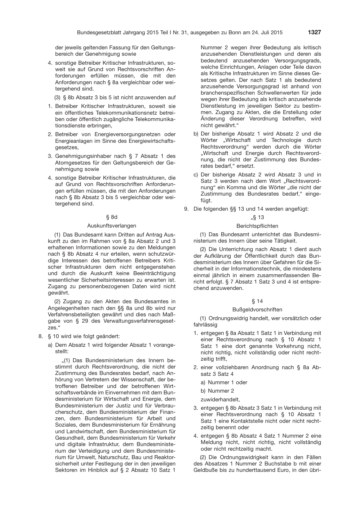BGBl. 2015, Seite 1327 — Originalseite als Abbildung