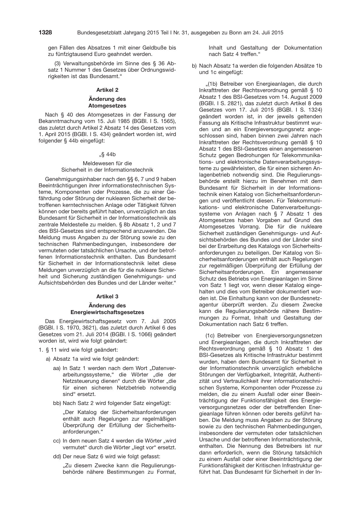 BGBl. 2015, Seite 1328 — Originalseite als Abbildung