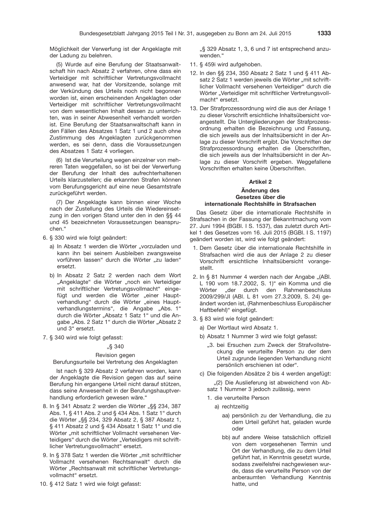 BGBl. 2015, Seite 1333 — Originalseite als Abbildung