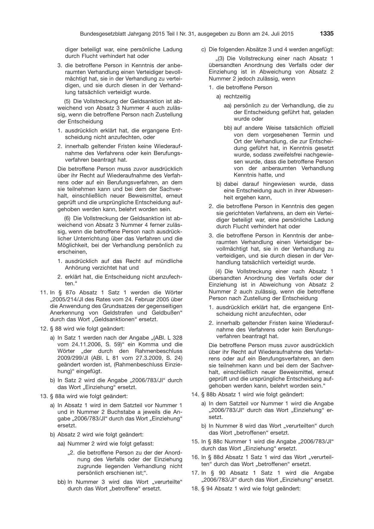 BGBl. 2015, Seite 1335 — Originalseite als Abbildung