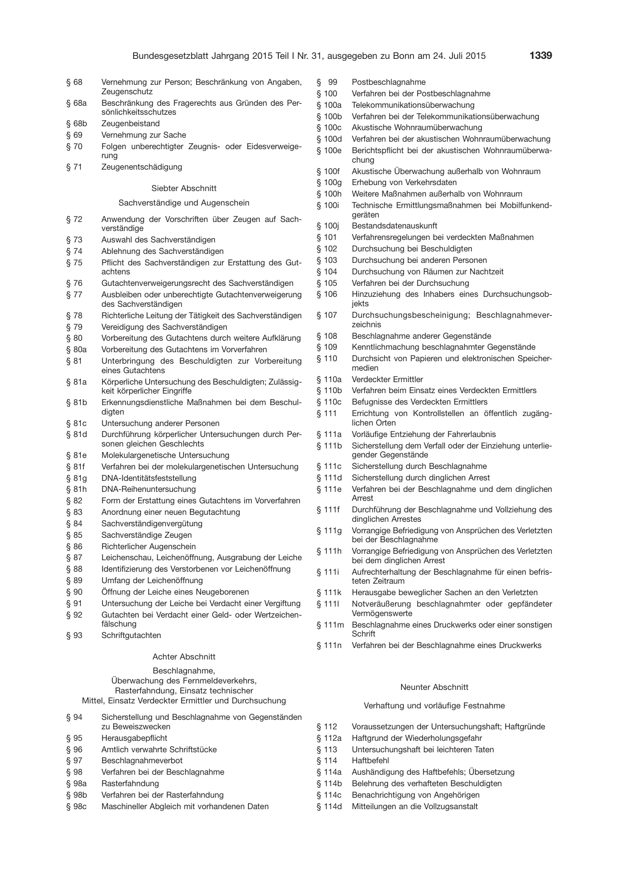 BGBl. 2015, Seite 1339 — Originalseite als Abbildung
