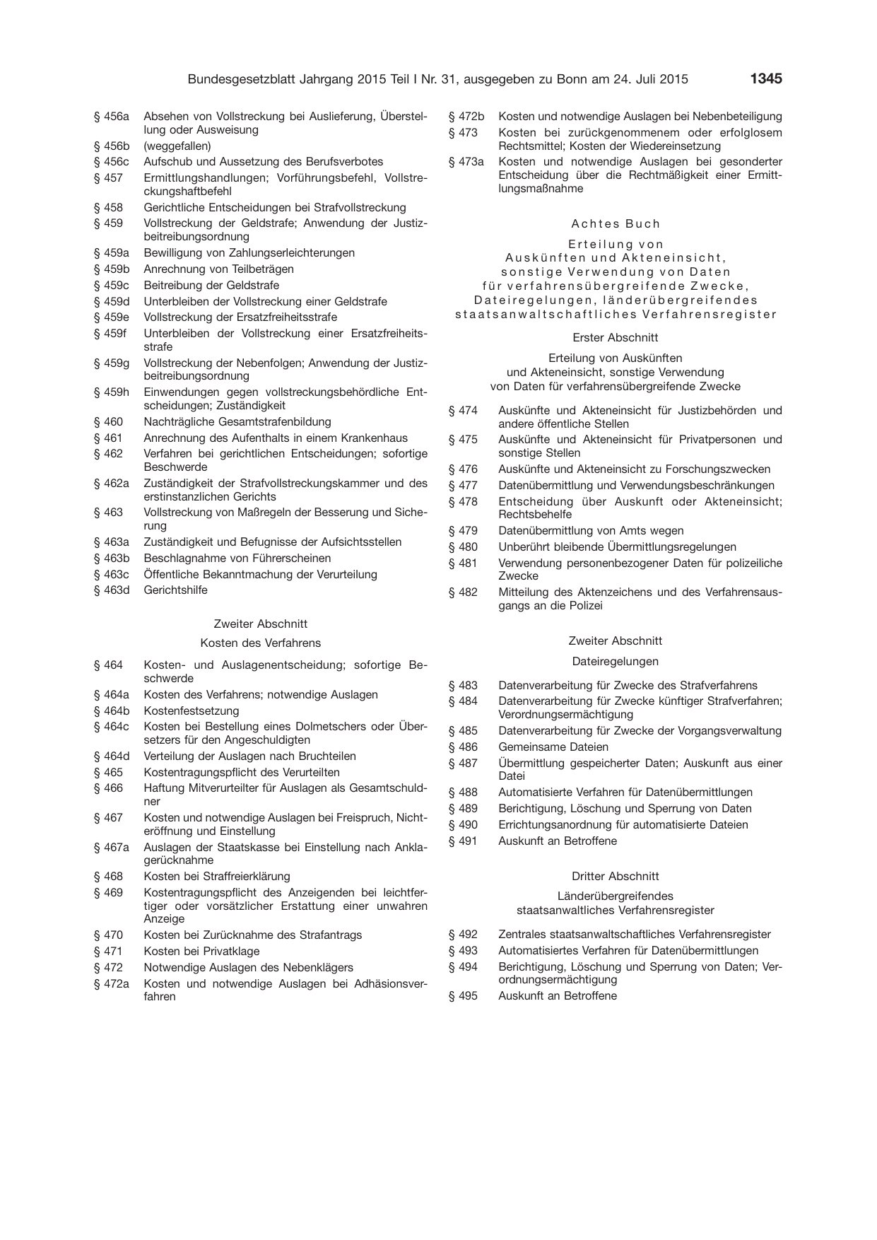 BGBl. 2015, Seite 1345 — Originalseite als Abbildung