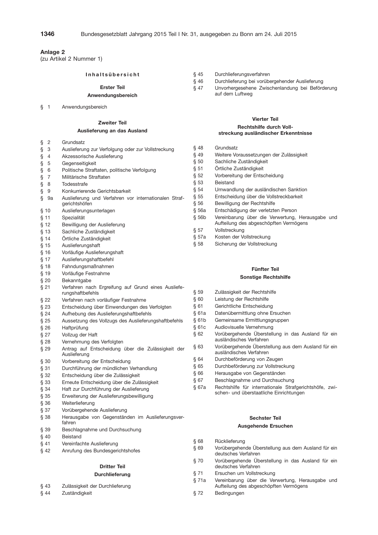 BGBl. 2015, Seite 1346 — Originalseite als Abbildung