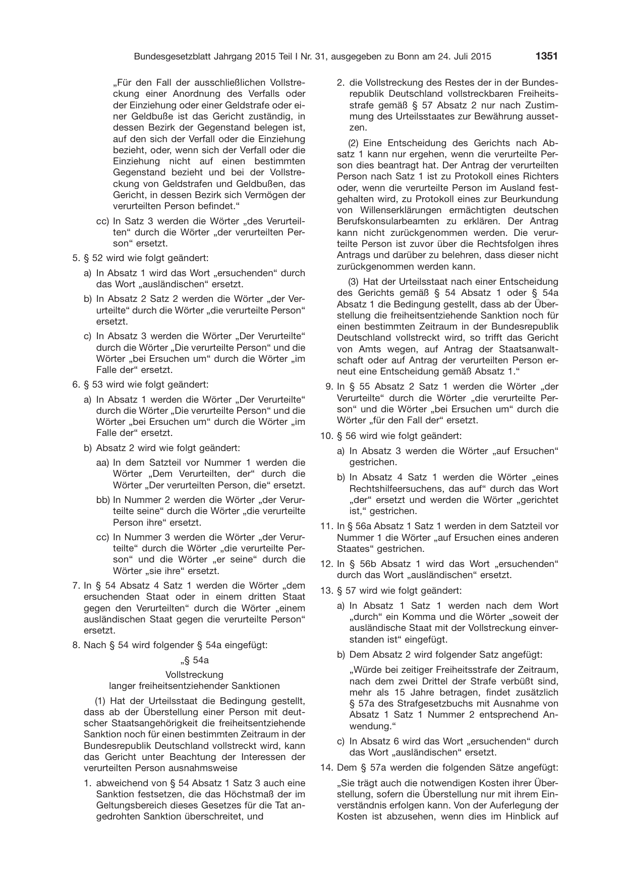 BGBl. 2015, Seite 1351 — Originalseite als Abbildung