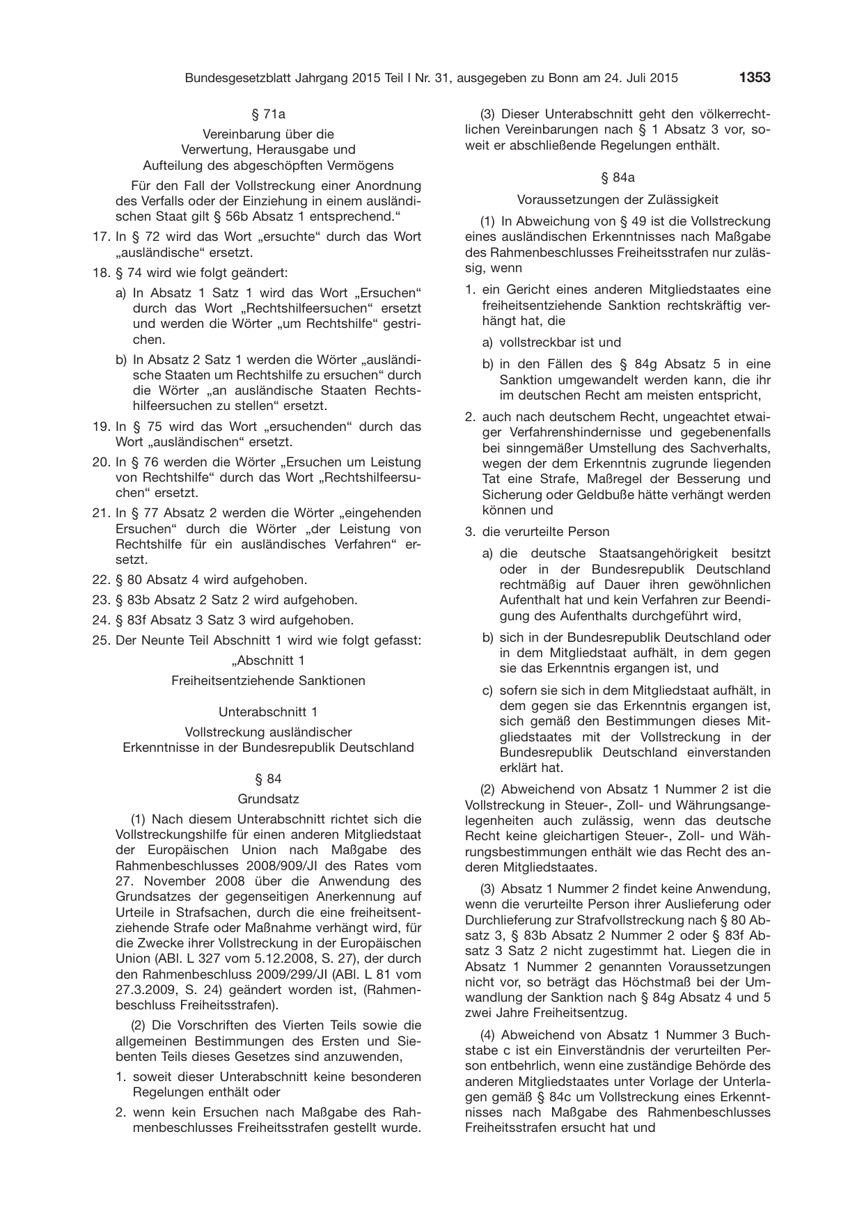 BGBl. 2015, Seite 1353 — Originalseite als Abbildung