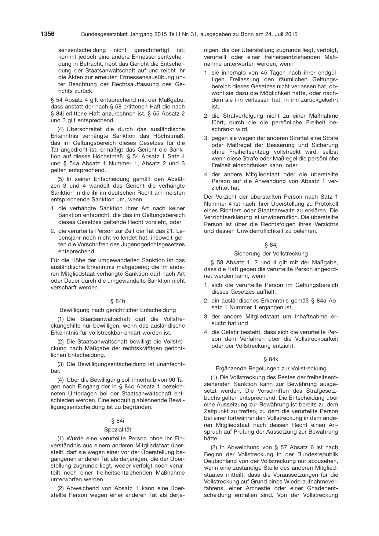 BGBl. 2015, Seite 1356 — Originalseite als Abbildung
