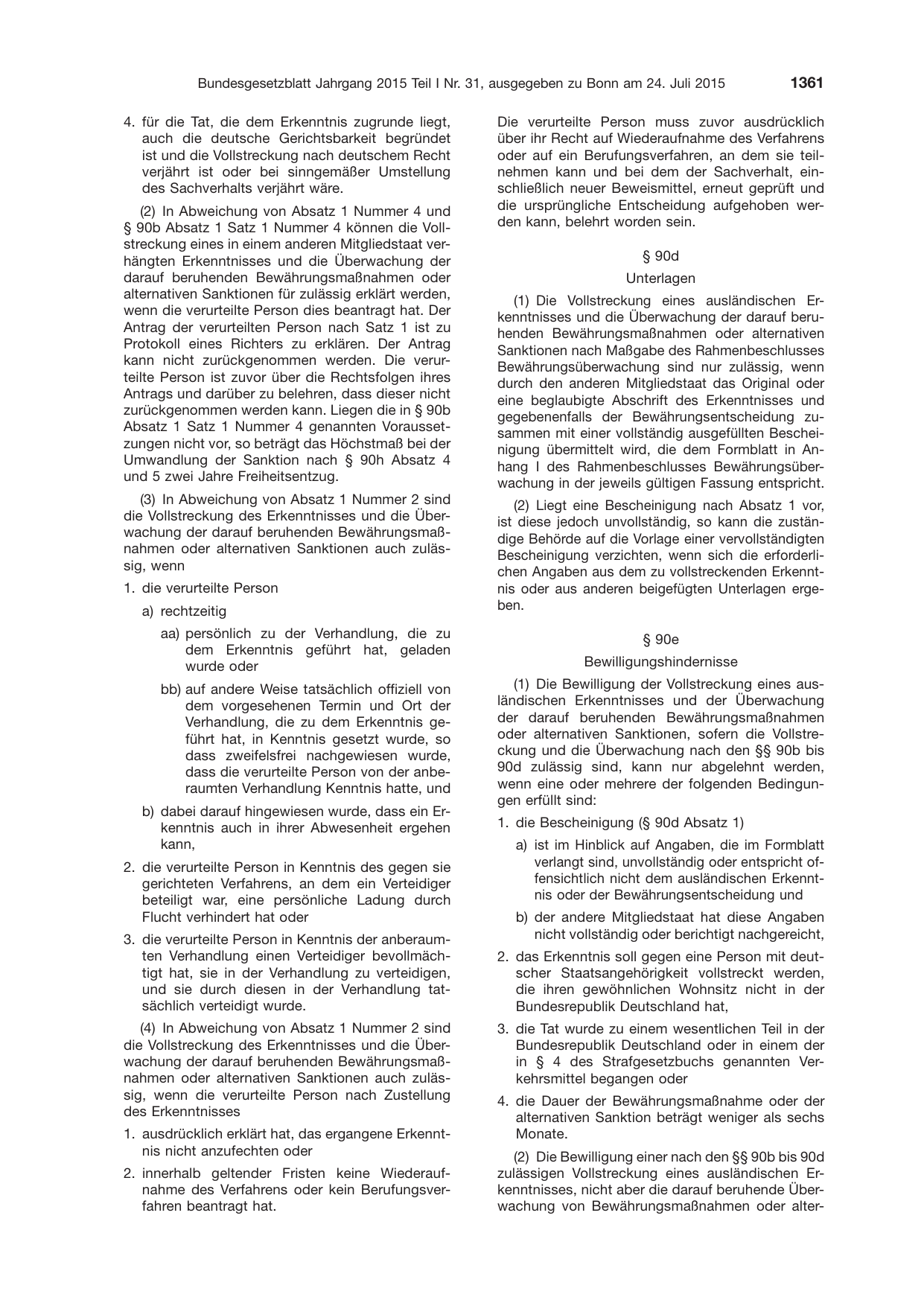 BGBl. 2015, Seite 1361 — Originalseite als Abbildung