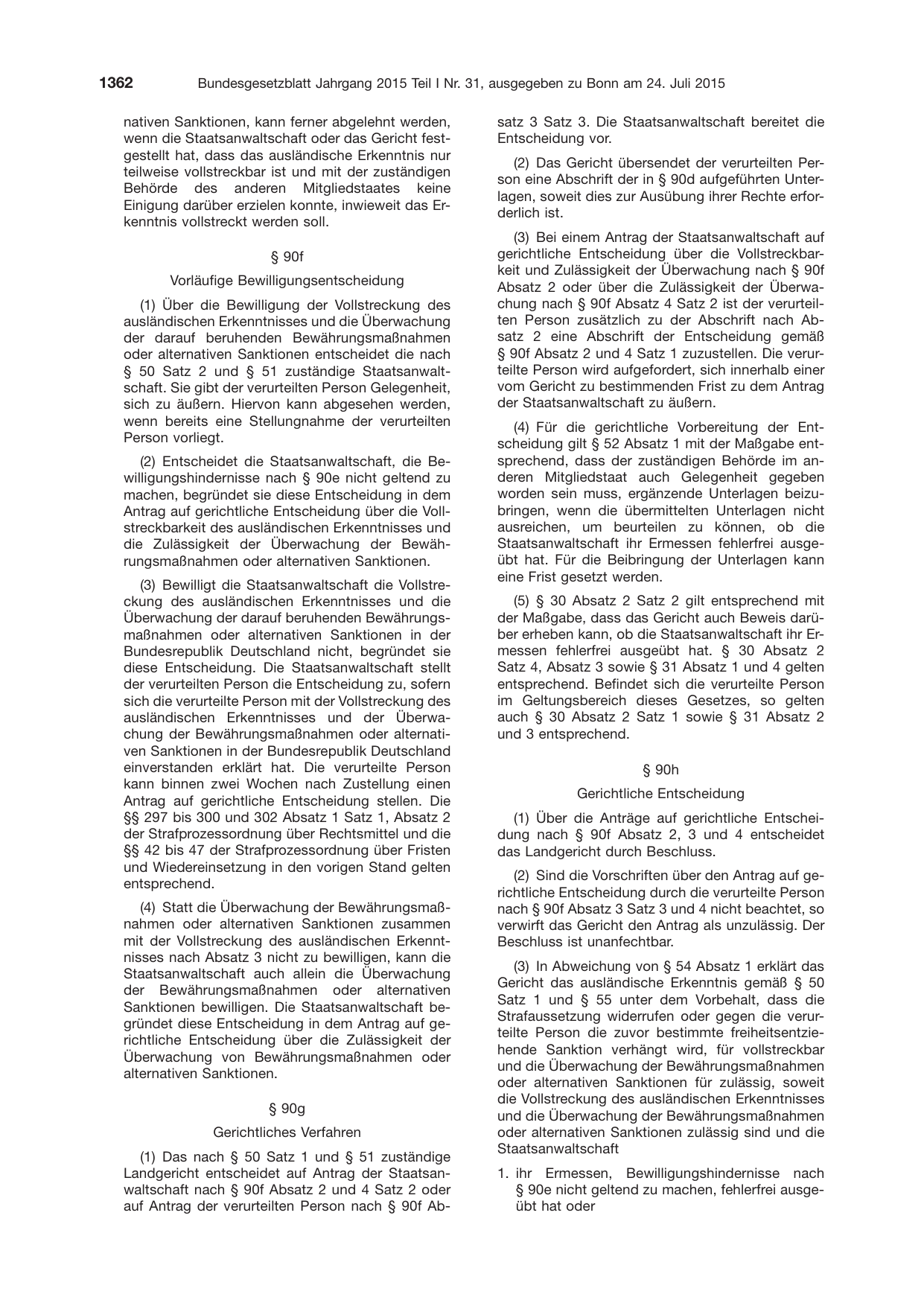 BGBl. 2015, Seite 1362 — Originalseite als Abbildung