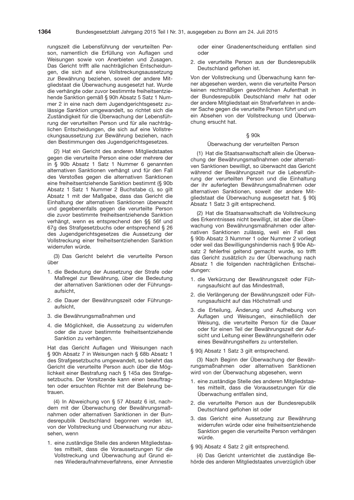 BGBl. 2015, Seite 1364 — Originalseite als Abbildung