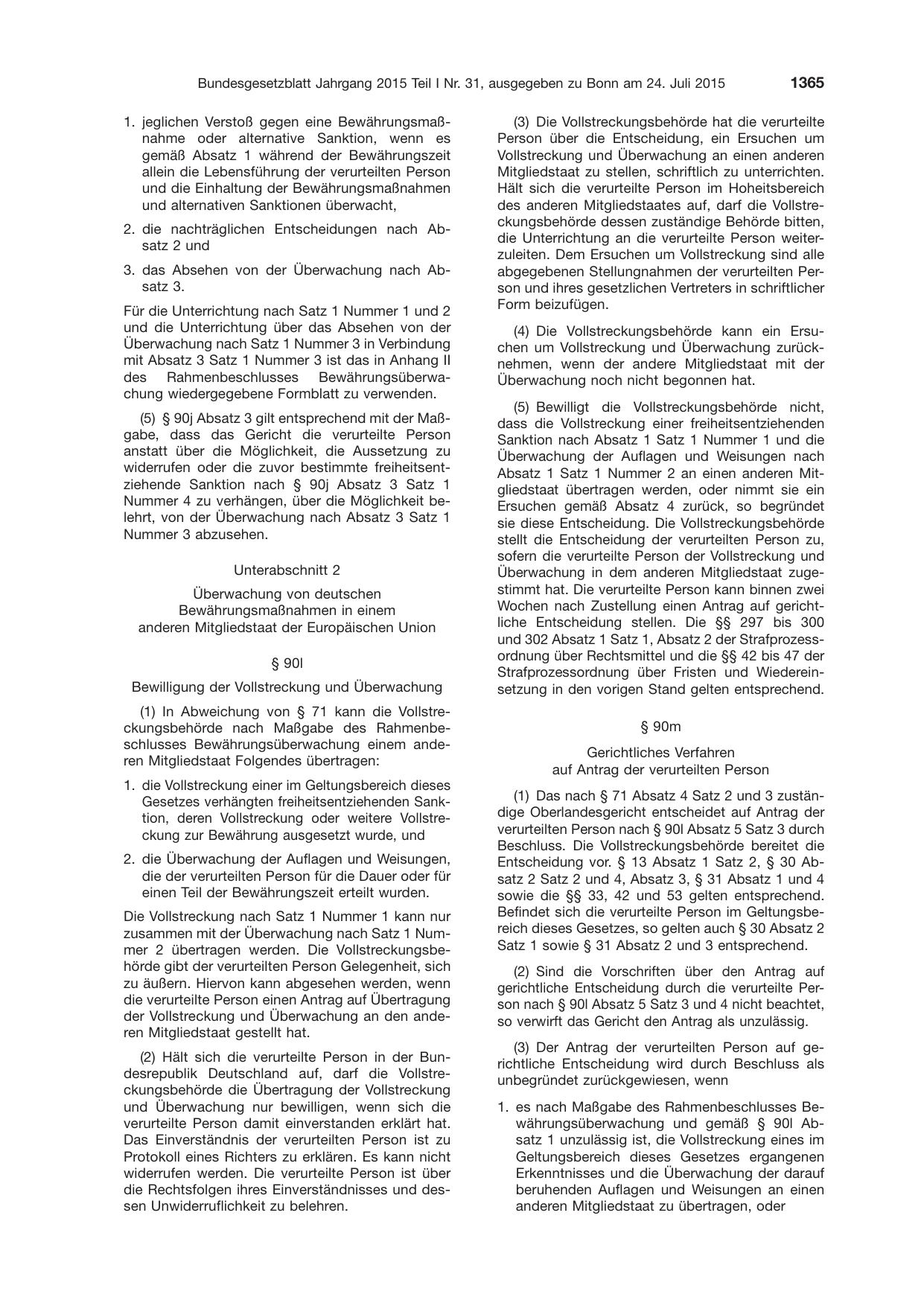 BGBl. 2015, Seite 1365 — Originalseite als Abbildung