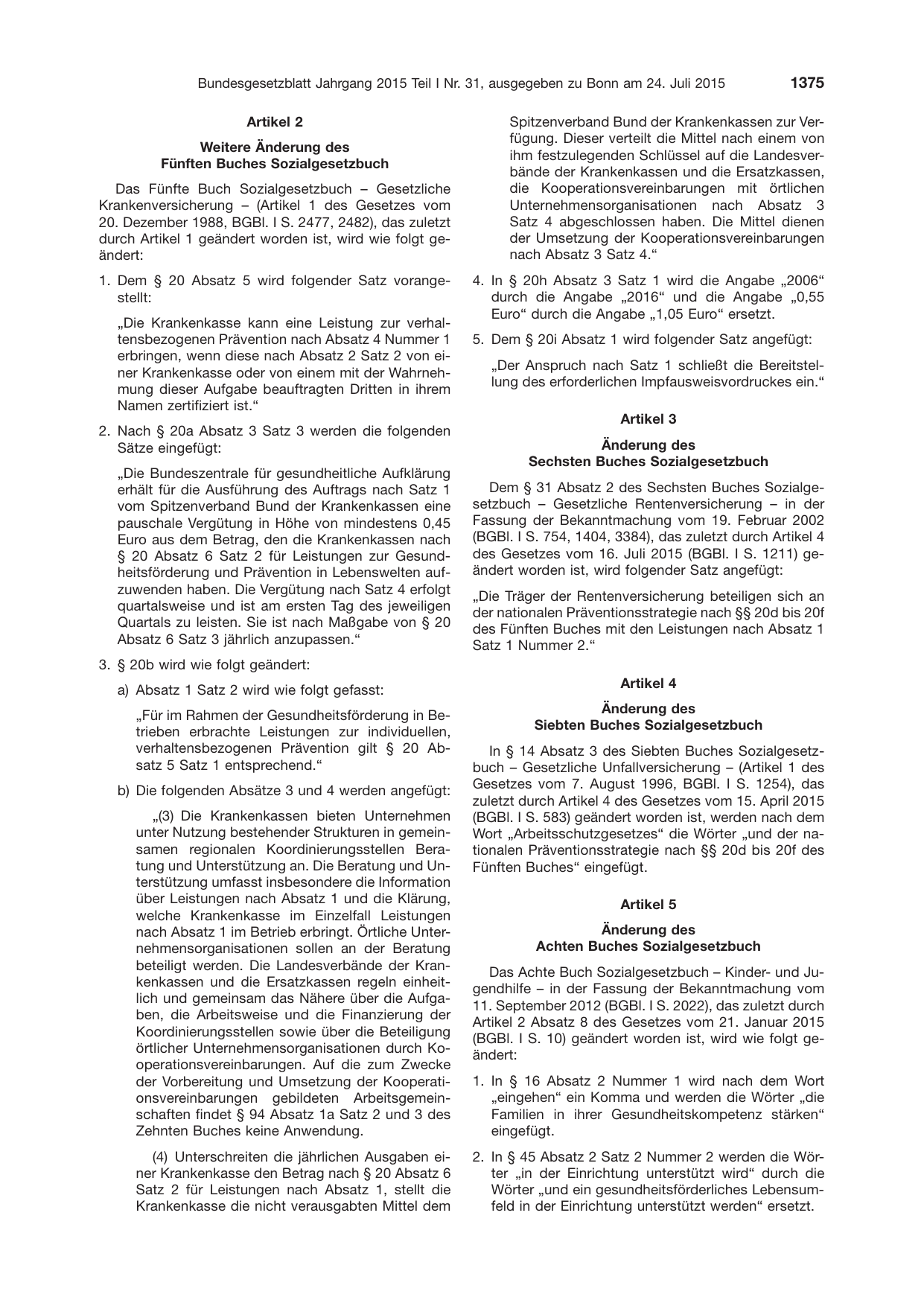 BGBl. 2015, Seite 1375 — Originalseite als Abbildung