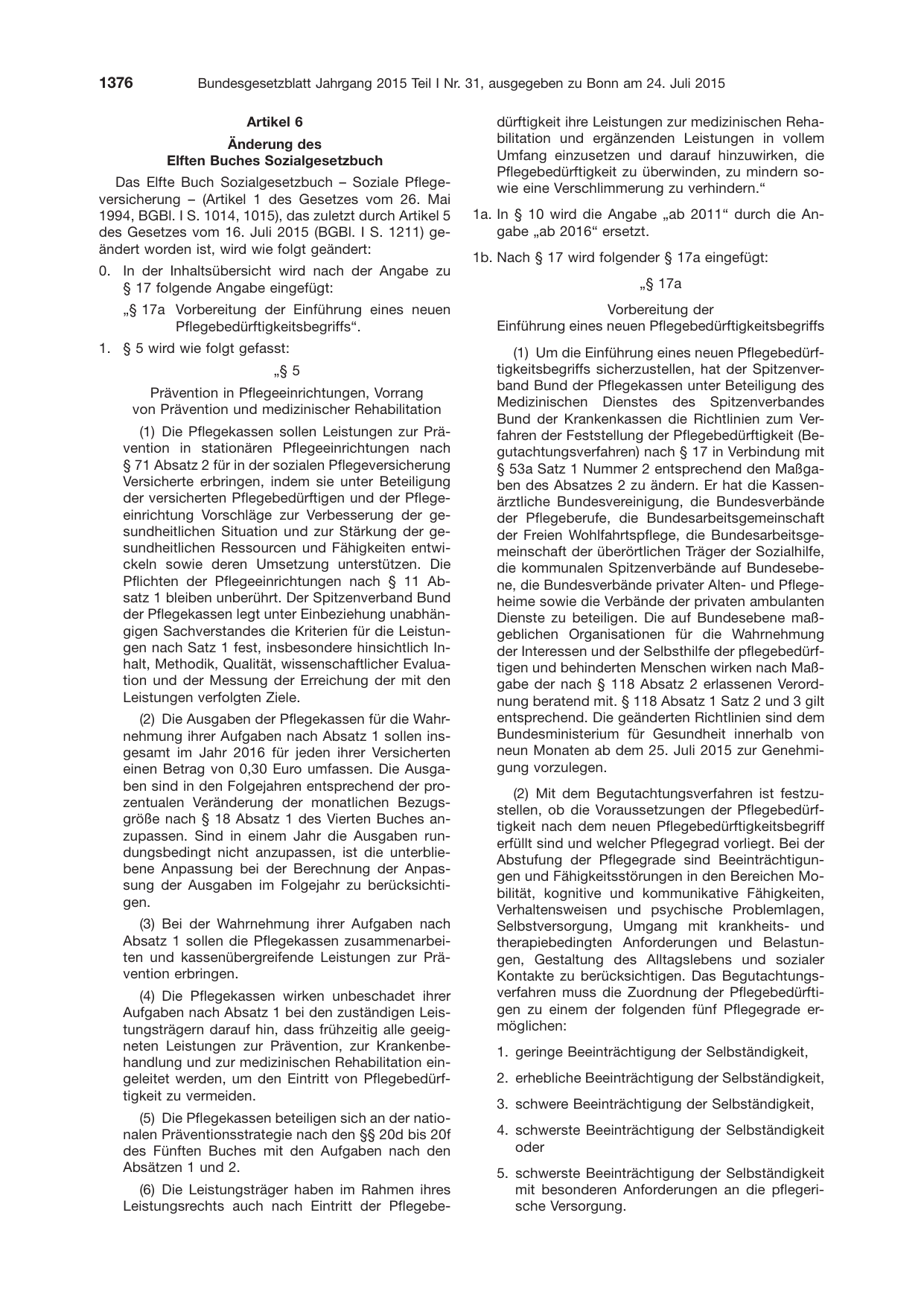 BGBl. 2015, Seite 1376 — Originalseite als Abbildung