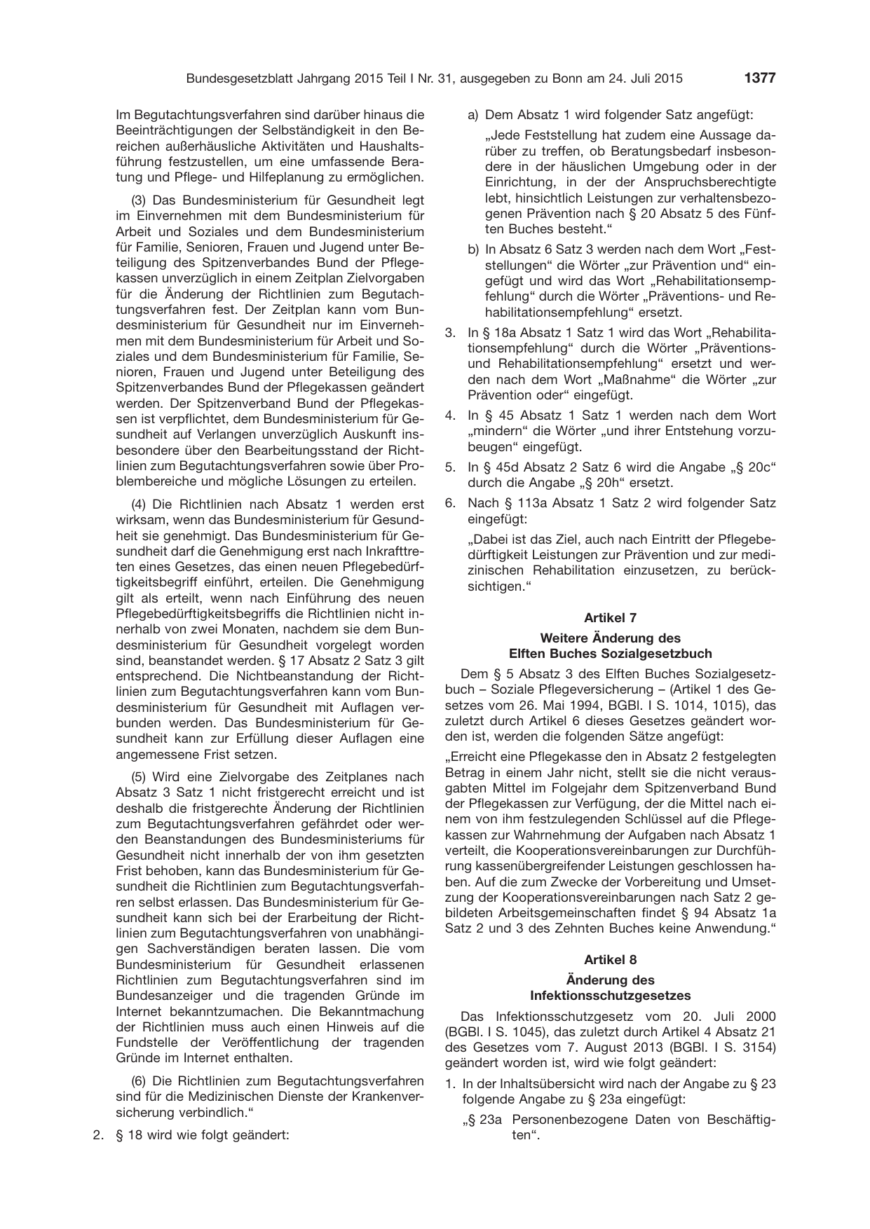 BGBl. 2015, Seite 1377 — Originalseite als Abbildung
