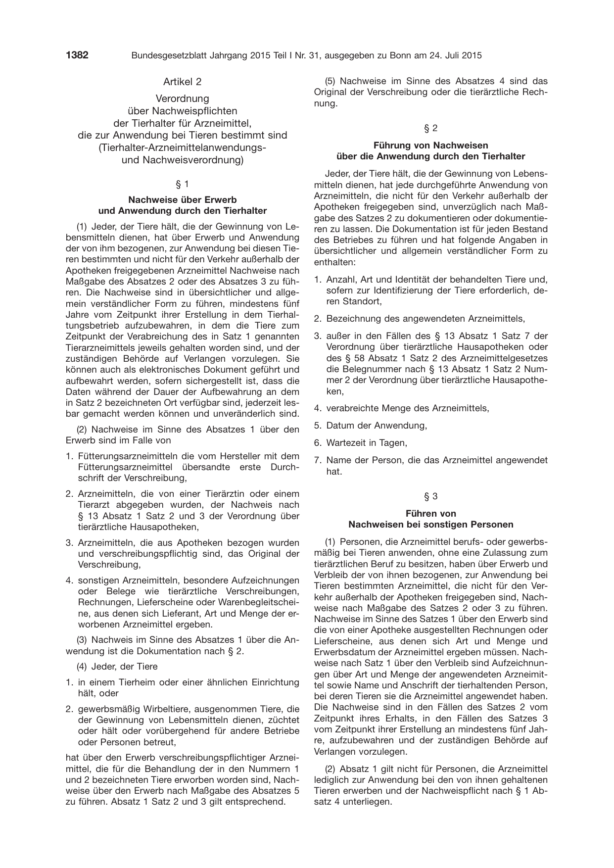 BGBl. 2015, Seite 1382 — Originalseite als Abbildung