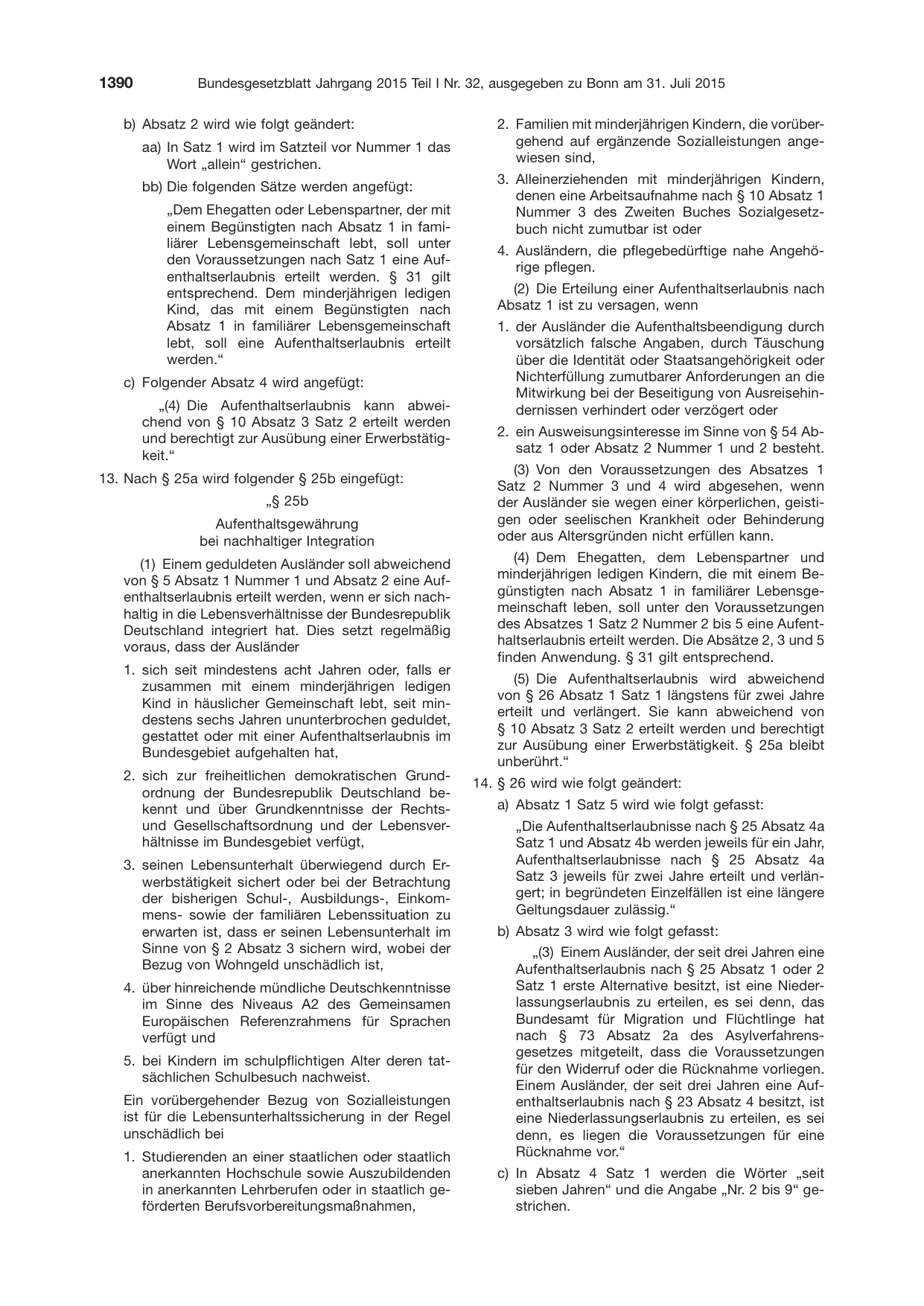 BGBl. 2015, Seite 1390 — Originalseite als Abbildung