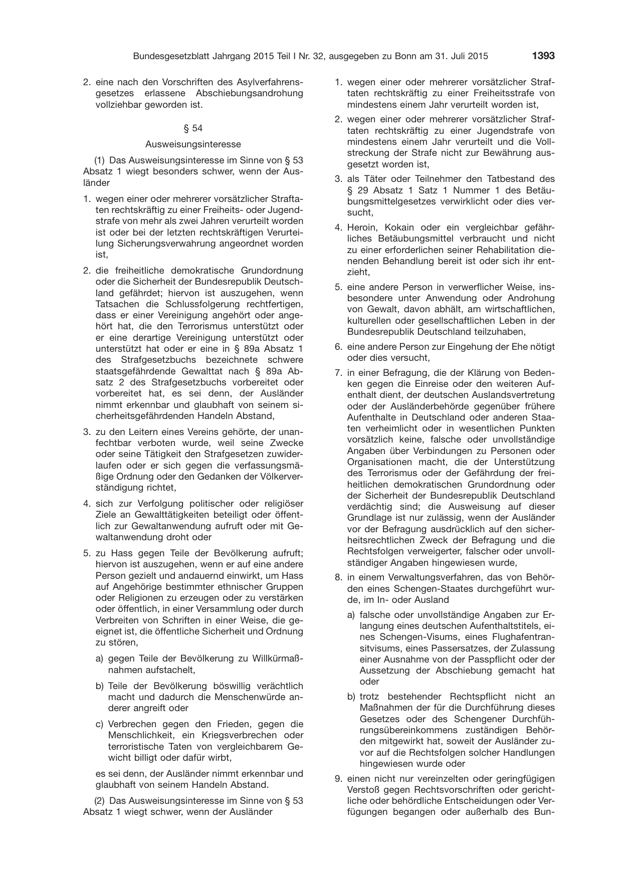 BGBl. 2015, Seite 1393 — Originalseite als Abbildung