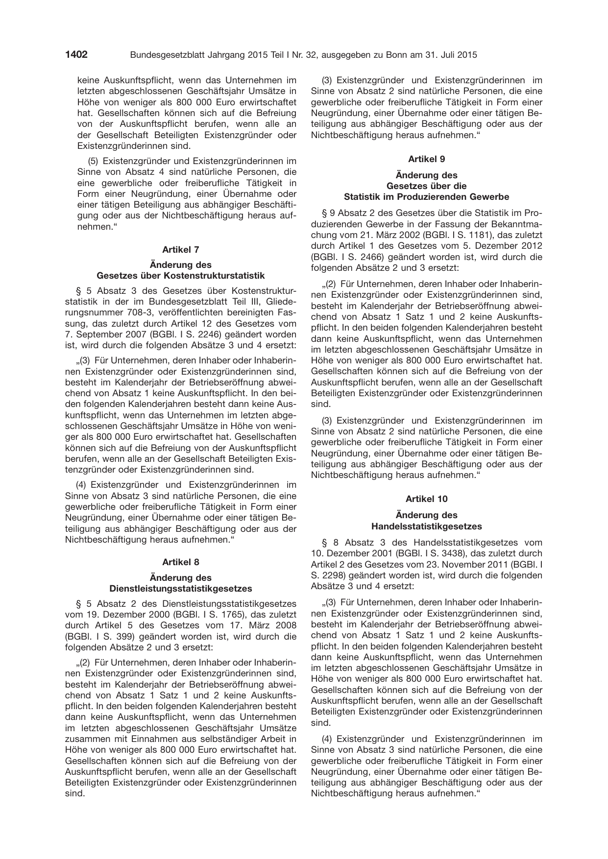 BGBl. 2015, Seite 1402 — Originalseite als Abbildung