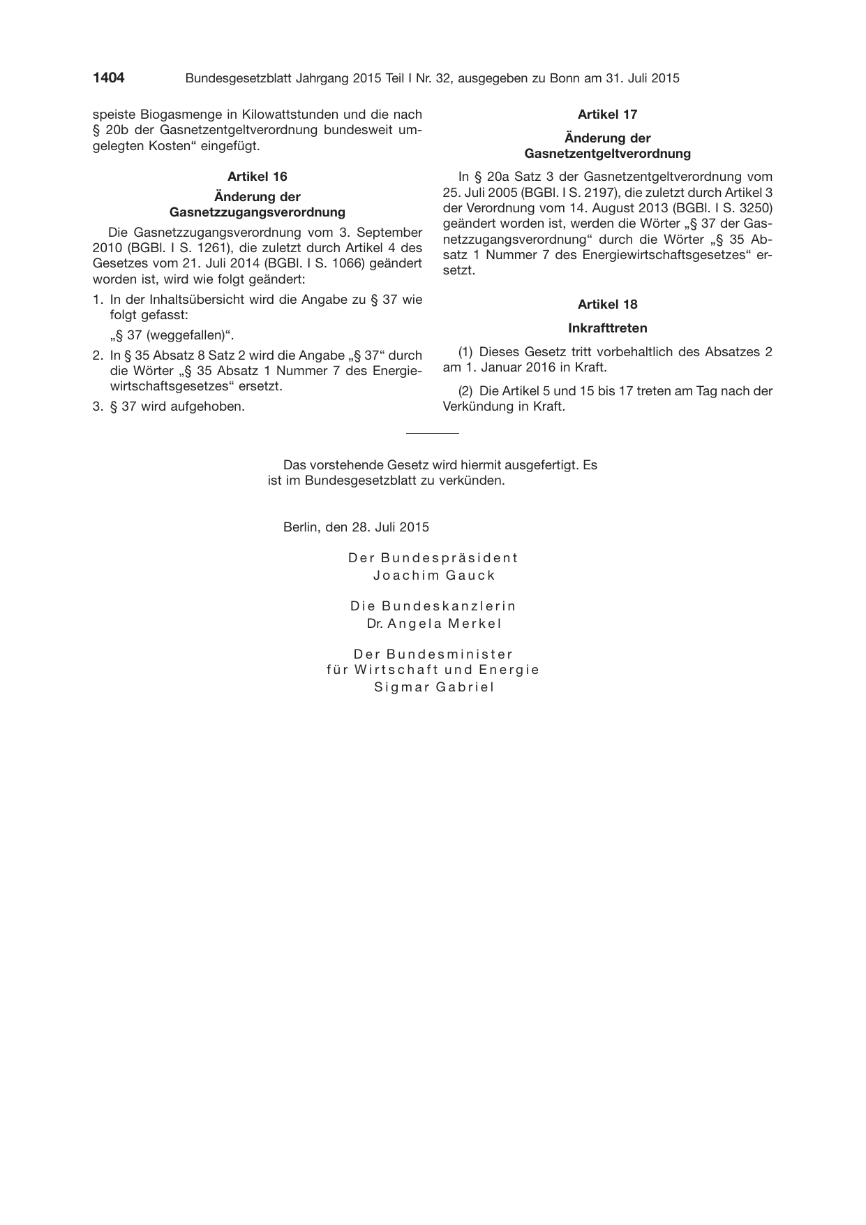 BGBl. 2015, Seite 1404 — Originalseite als Abbildung