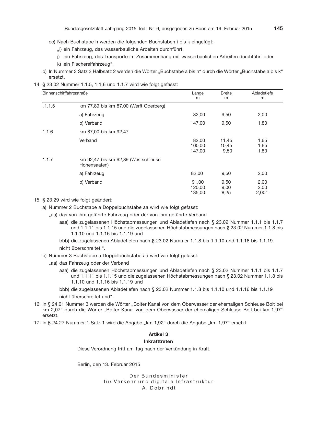 BGBl. 2015, Seite 145 — Originalseite als Abbildung