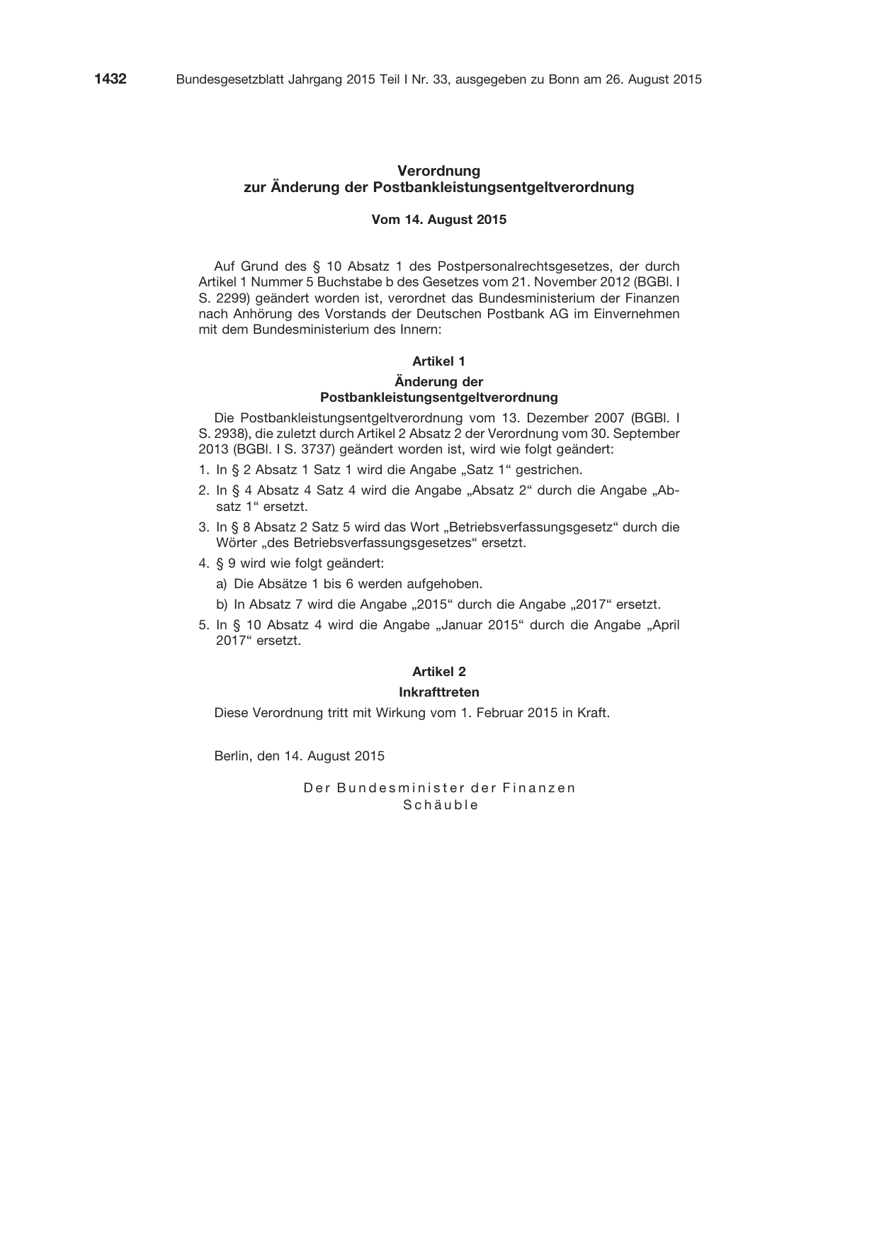 BGBl. 2015, Seite 1432 — Originalseite als Abbildung
