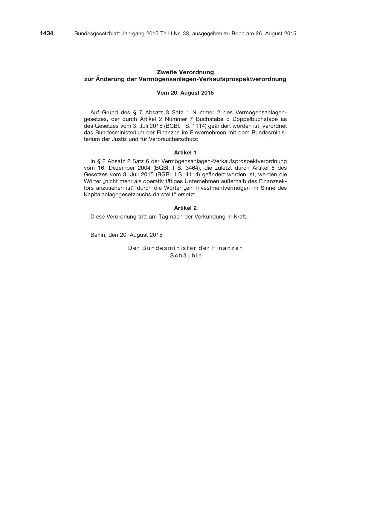 BGBl. 2015, Seite 1434 — Originalseite als Abbildung