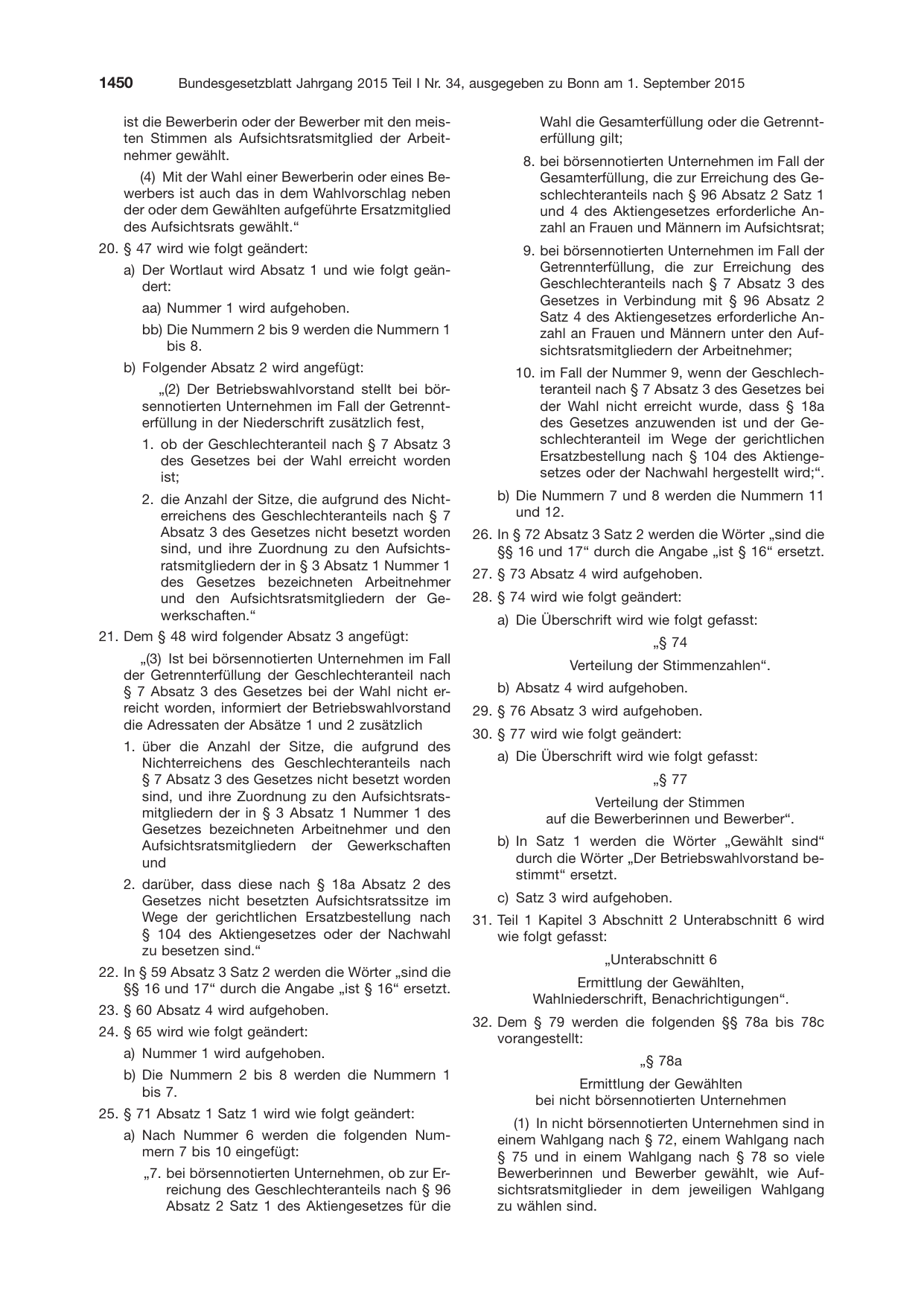 BGBl. 2015, Seite 1450 — Originalseite als Abbildung
