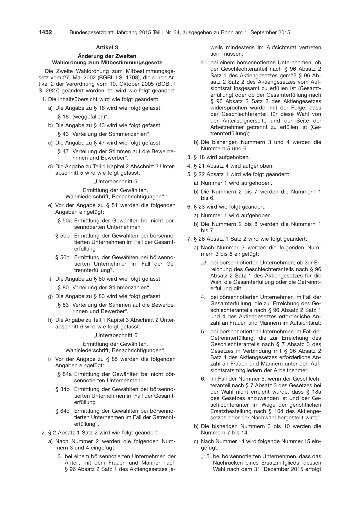 BGBl. 2015, Seite 1452 — Originalseite als Abbildung